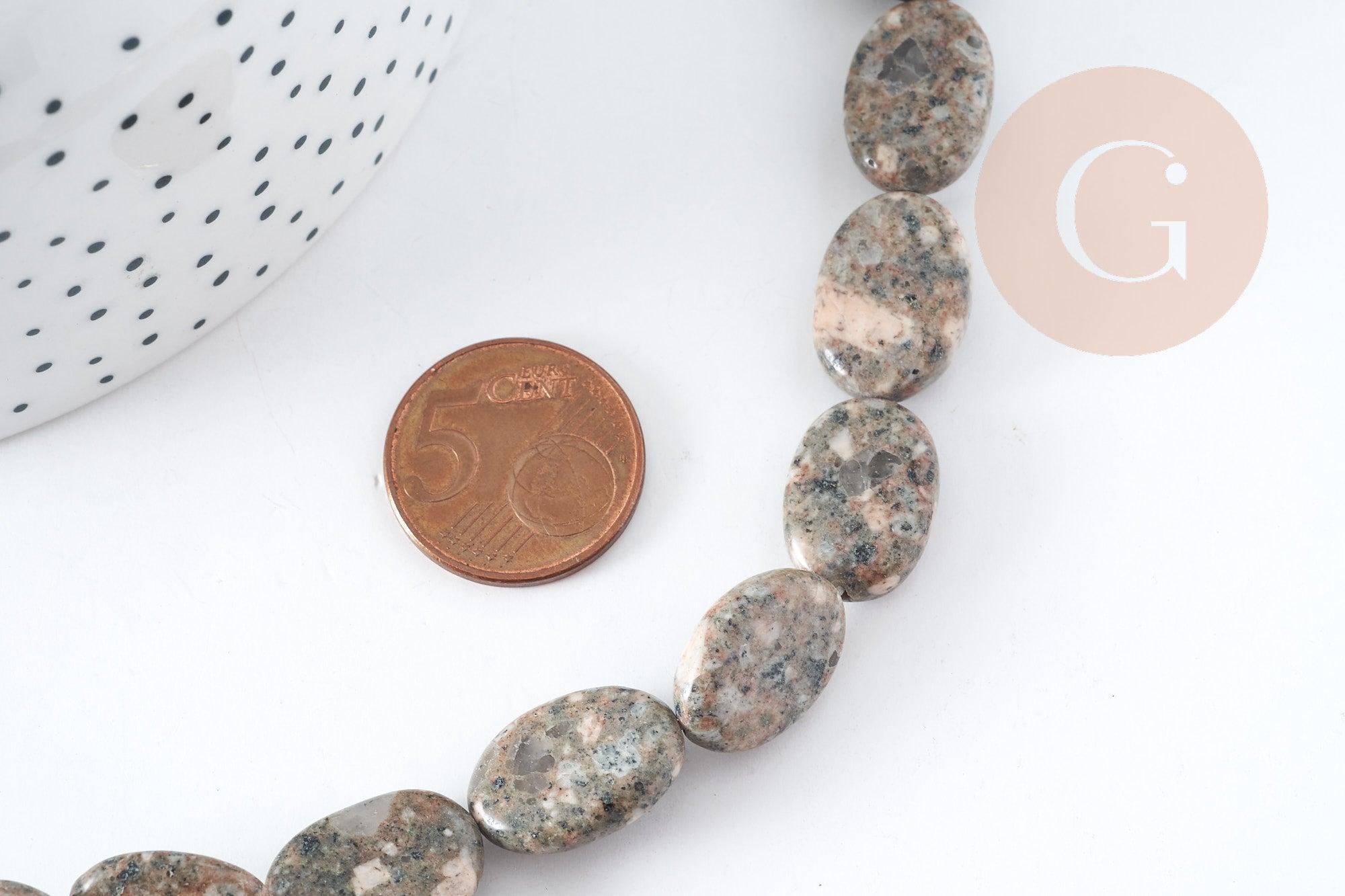 Gingerlily Perles jaspe sésame G8275 ovales 17mm x5