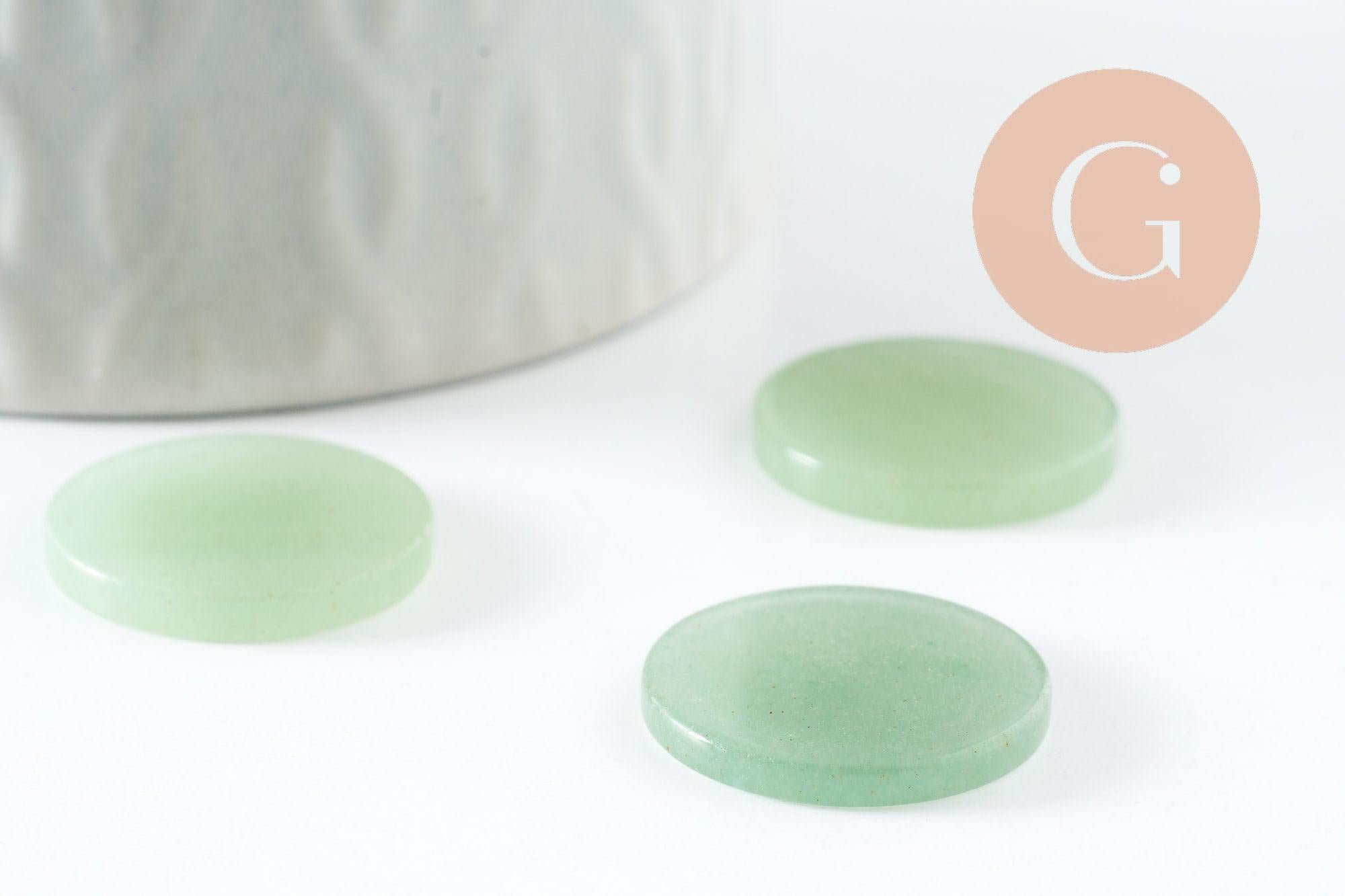 Gingerlily Cabochon aventurine G9613 rond plat 20mm