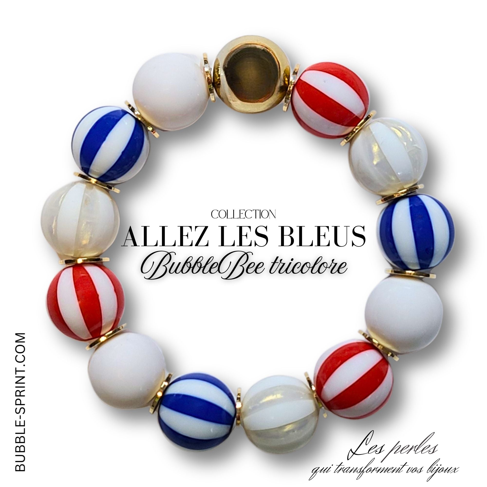 ARTSHOP BubbleBee Tricolore bracelet Allez les Bleus