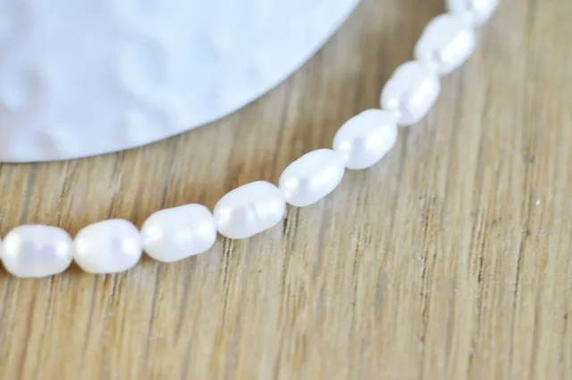 Gingerlily Perles G2836 perles eau douce blanches 4-5mm fil