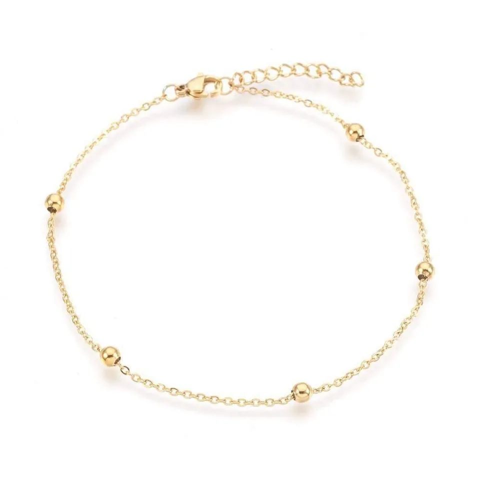 Gingerlily Chaînes Satellite Bracelet Cheville Doré 23,7cm