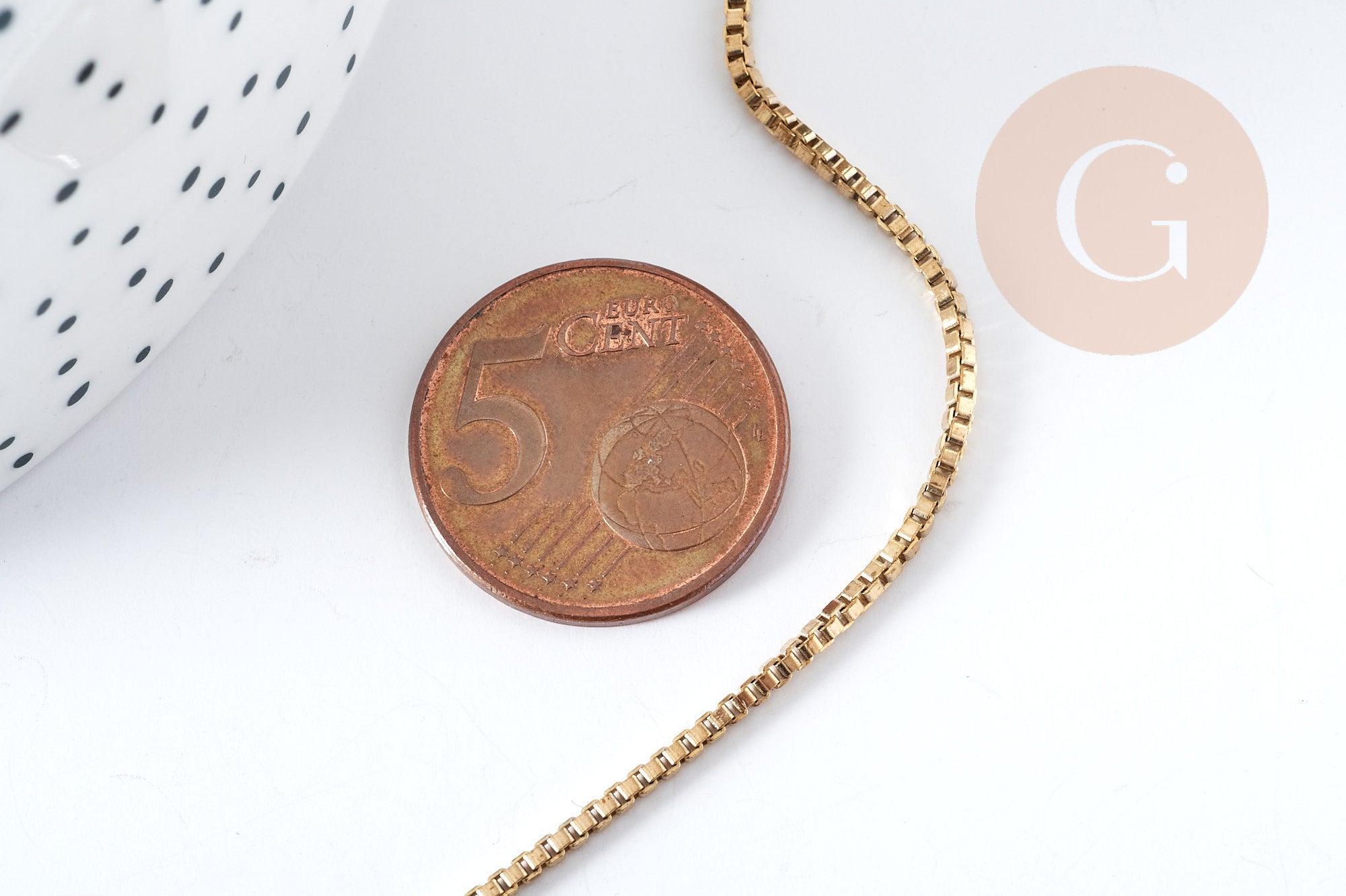Gingerlily Chaînes G8304 chaîne carrée laiton brut 1mm 1m