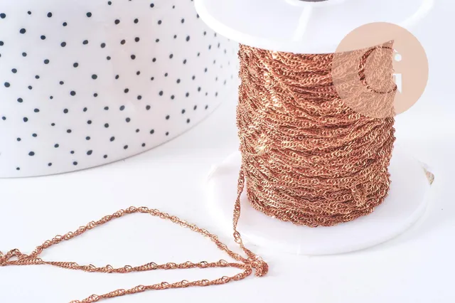 Gingerlily Chaînes DIY G6739 torsade Singapour cuivre 1 mètre