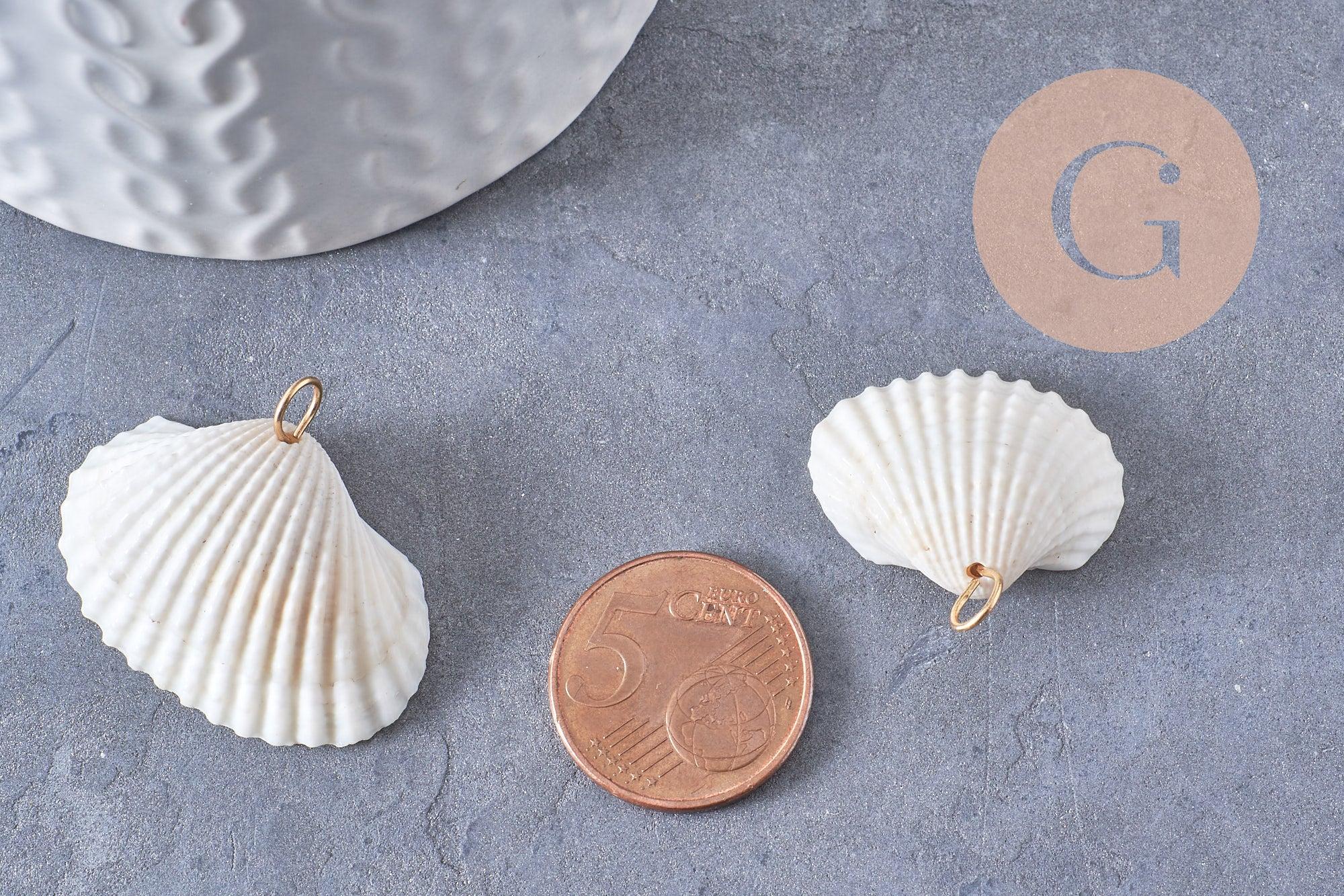 Gingerlily Pendentifs G10277 pendentif coquillage blanc x2 Grand