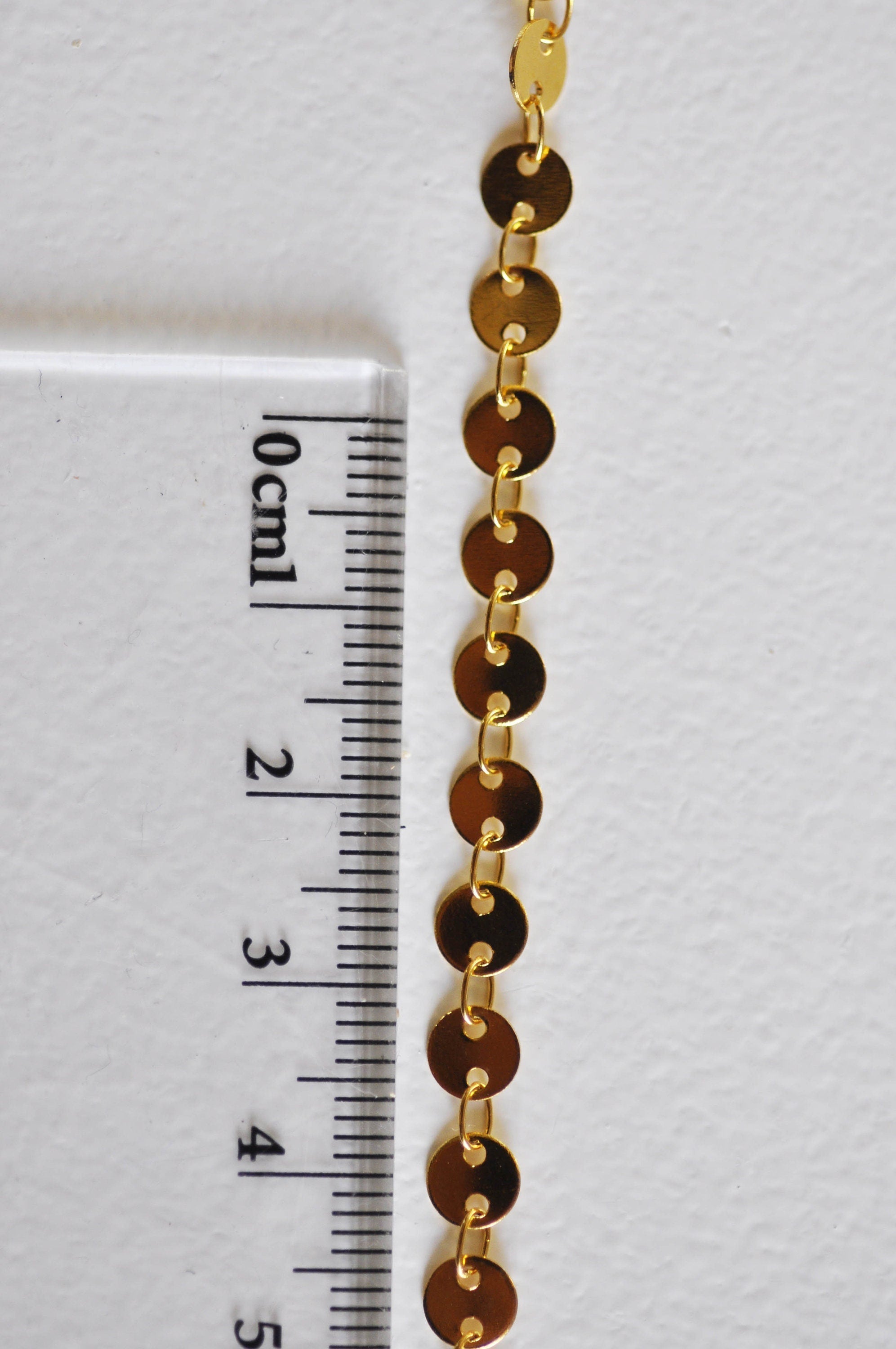 Gingerlily Chaîne acier doré maille pastille 5 mm 1 mètre