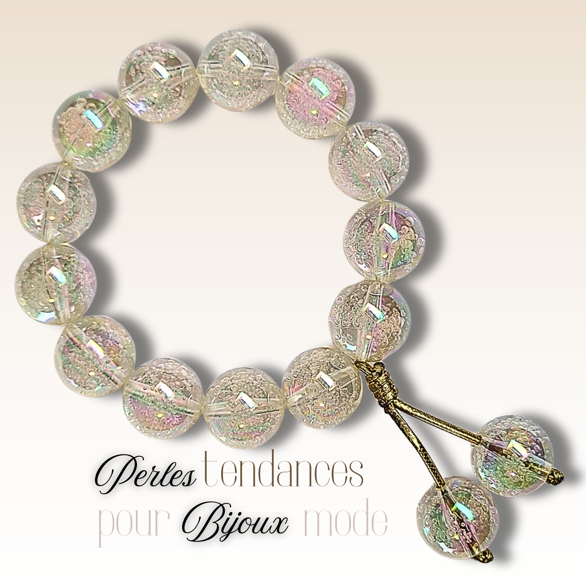 ARTSHOP Boules 16MM 207 perle ronde bulles d'eau x15