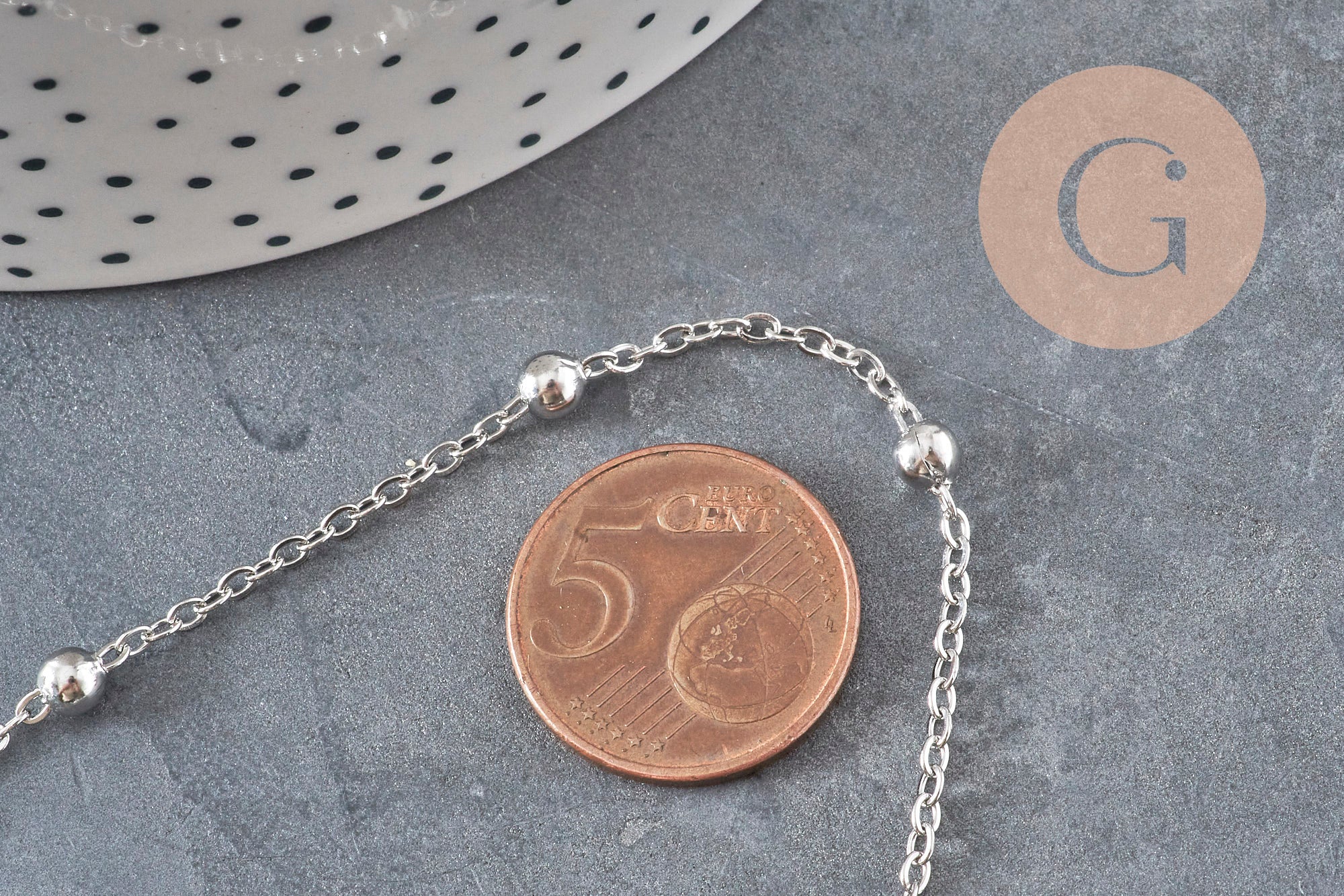 Gingerlily Chaînes pour bijoux DIY G11336 chaîne satellite platine 1 m