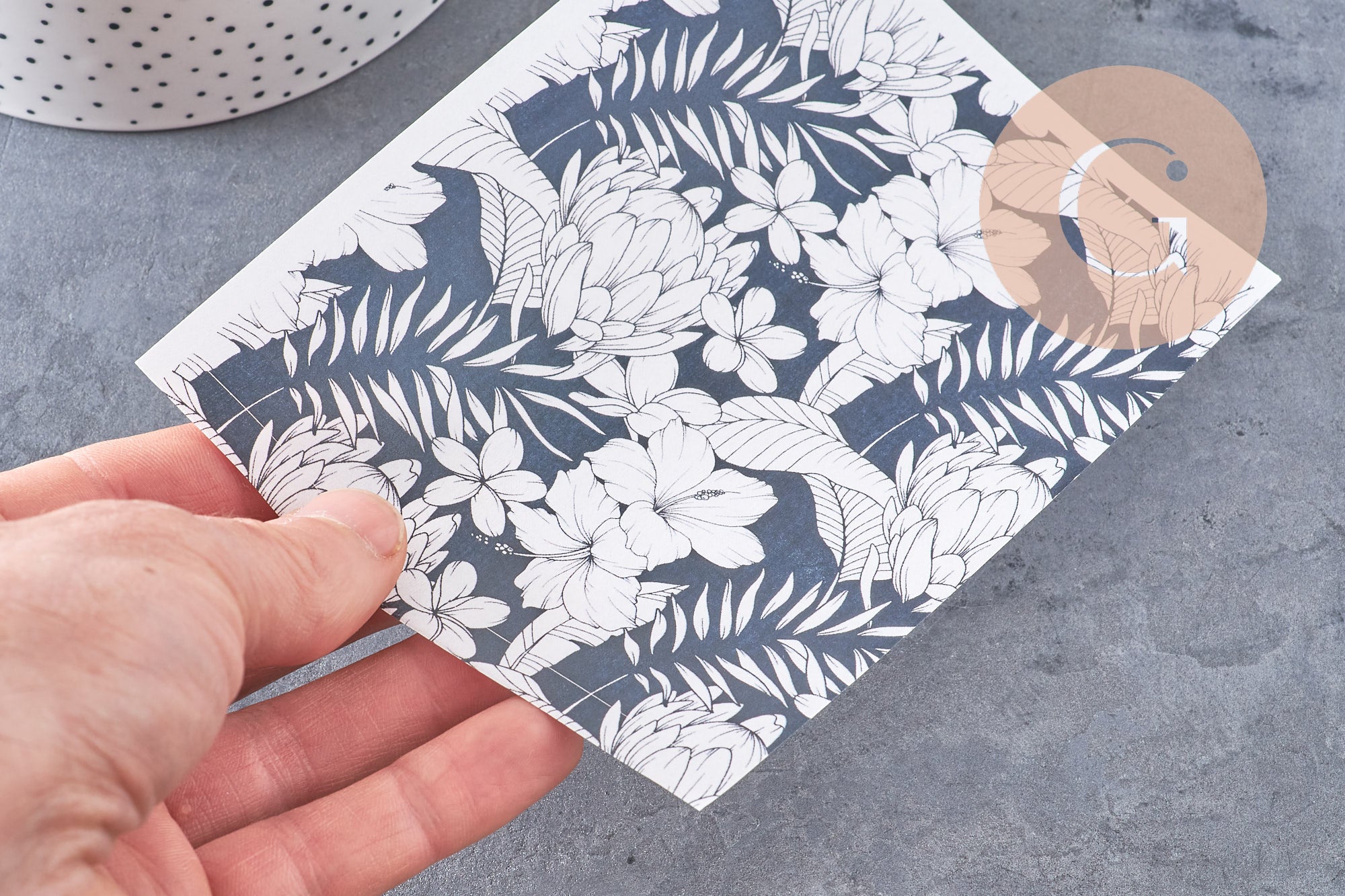 Gingerlily G10785 feuille transfert polymère tropical noir