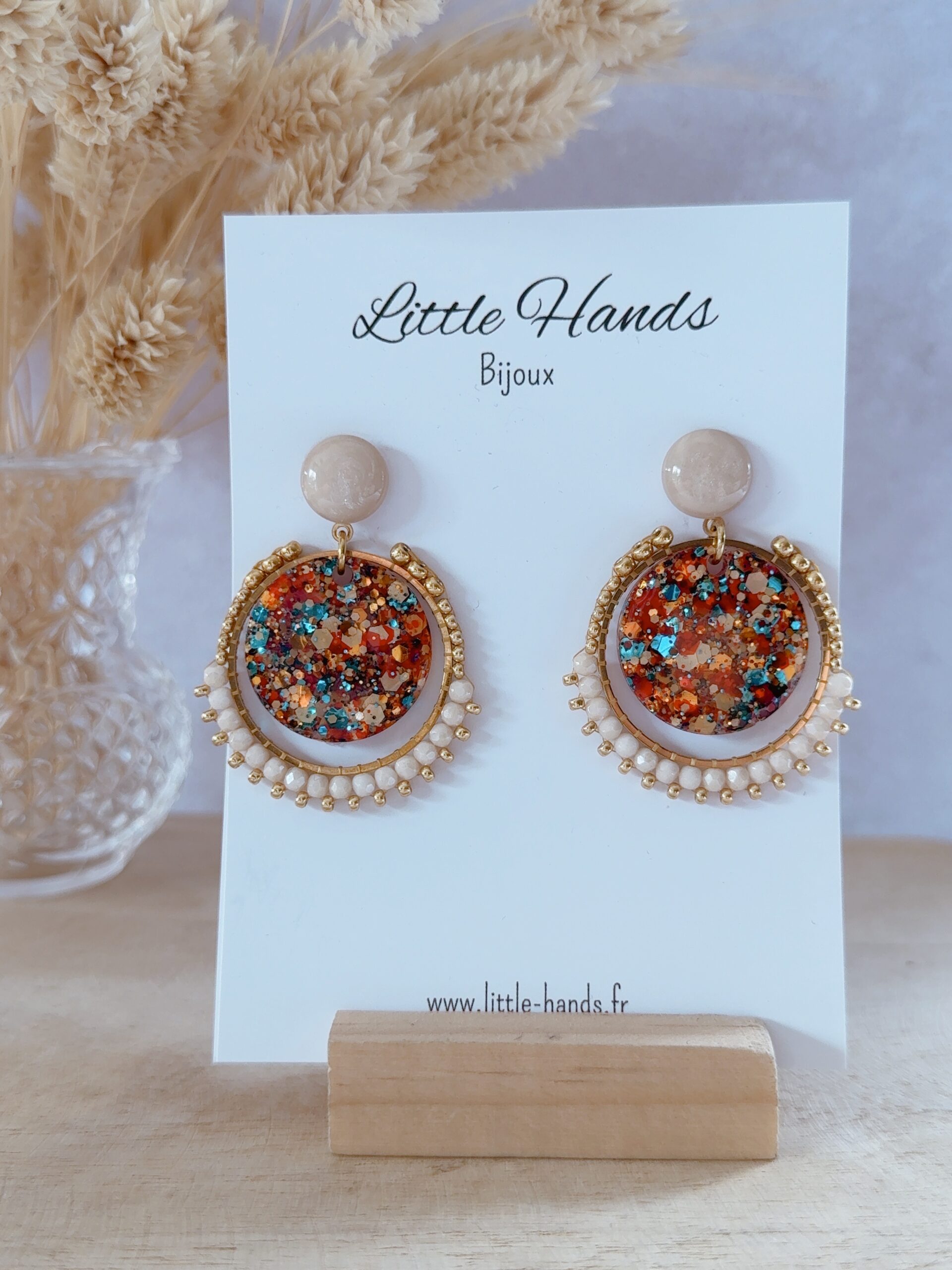 Little Hands Bijoux Bloom Indian Summer boucles d'oreilles fleuries