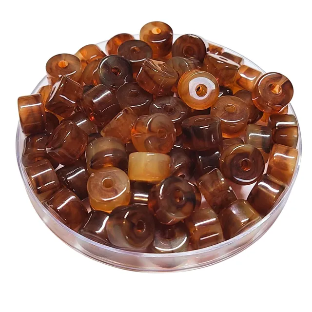 ARTSHOP 14 perle cylindre loupe marbré 12 mm x6