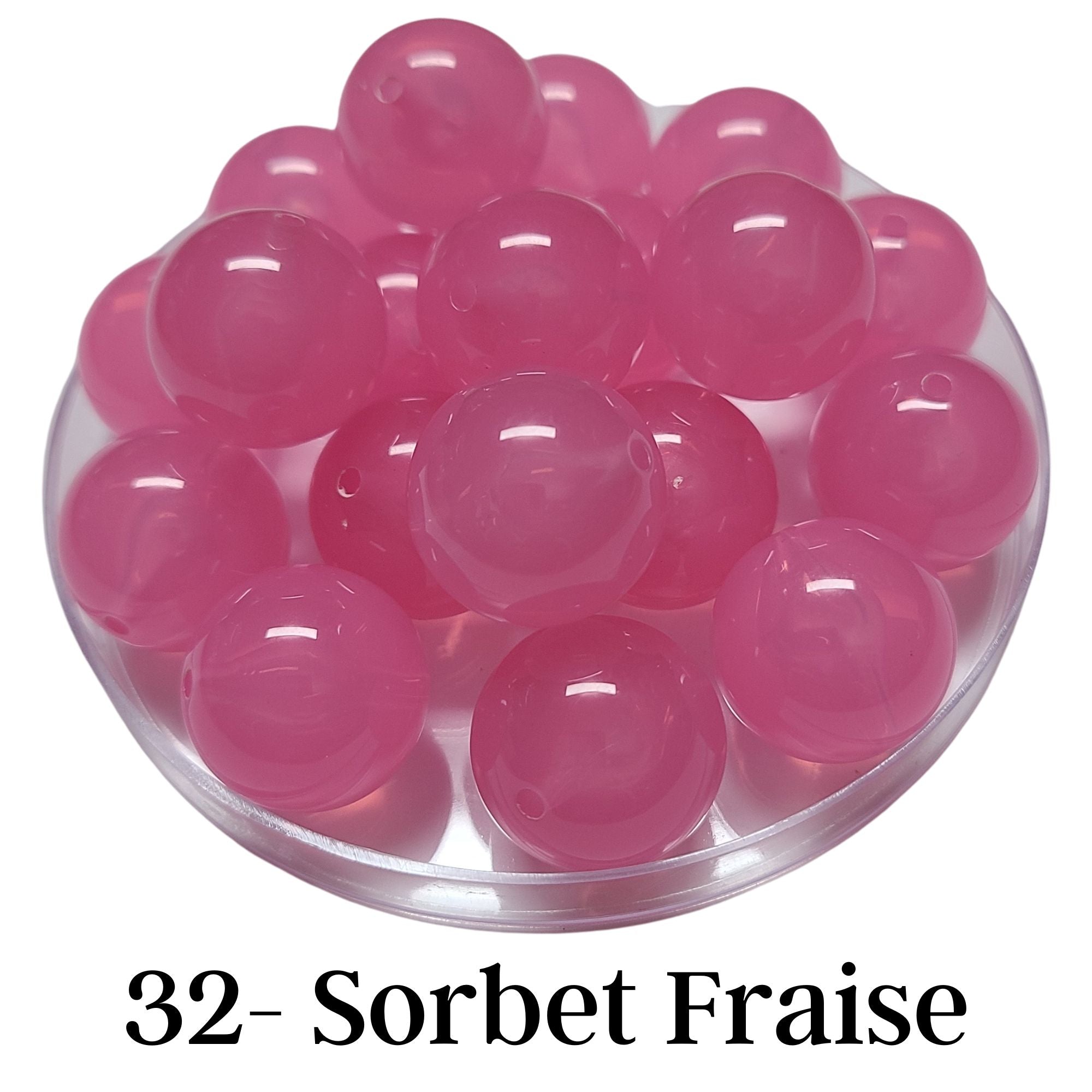 ARTSHOP Boules 20MM Sorbet fraise perles acryliques x10