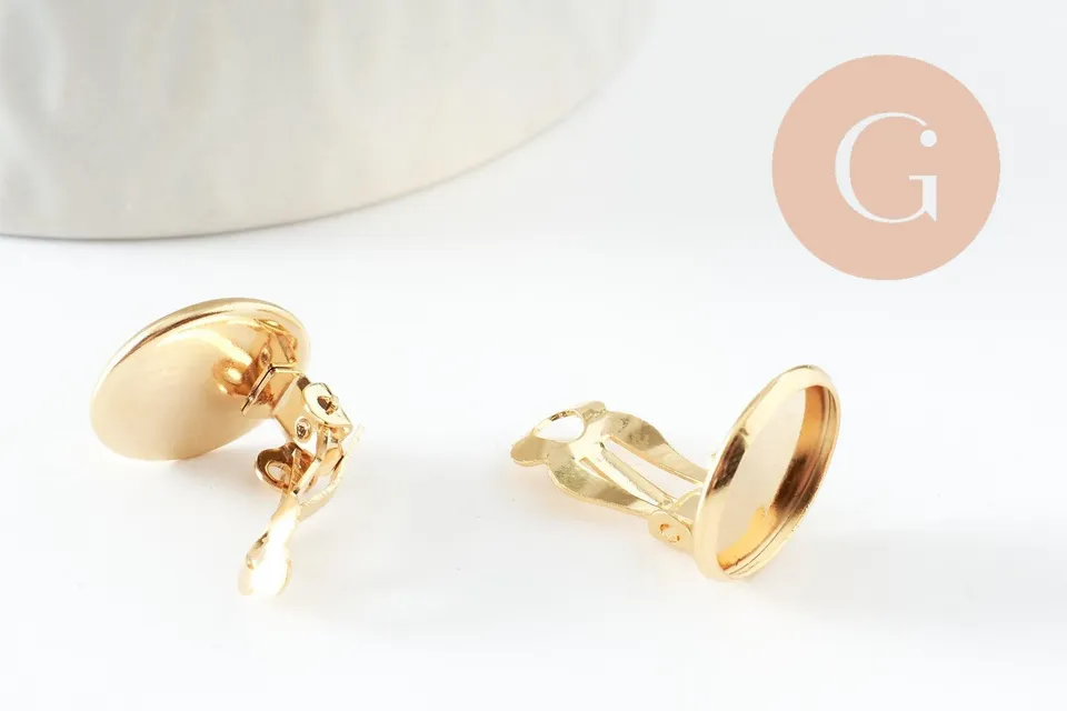 Gingerlily G9724 clips boucles oreilles support 12mm doré x2