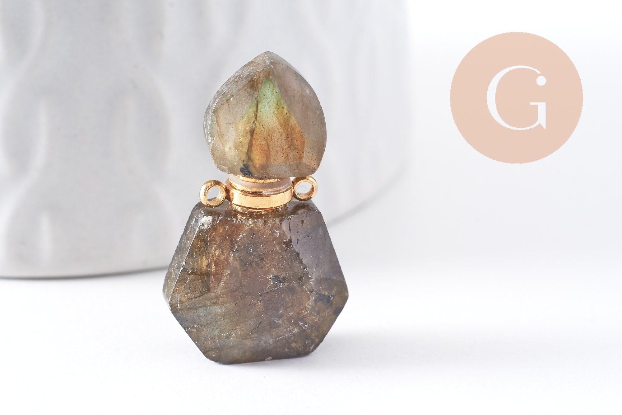 Gingerlily G10315 pendentif fiole labradorite 27,5mm