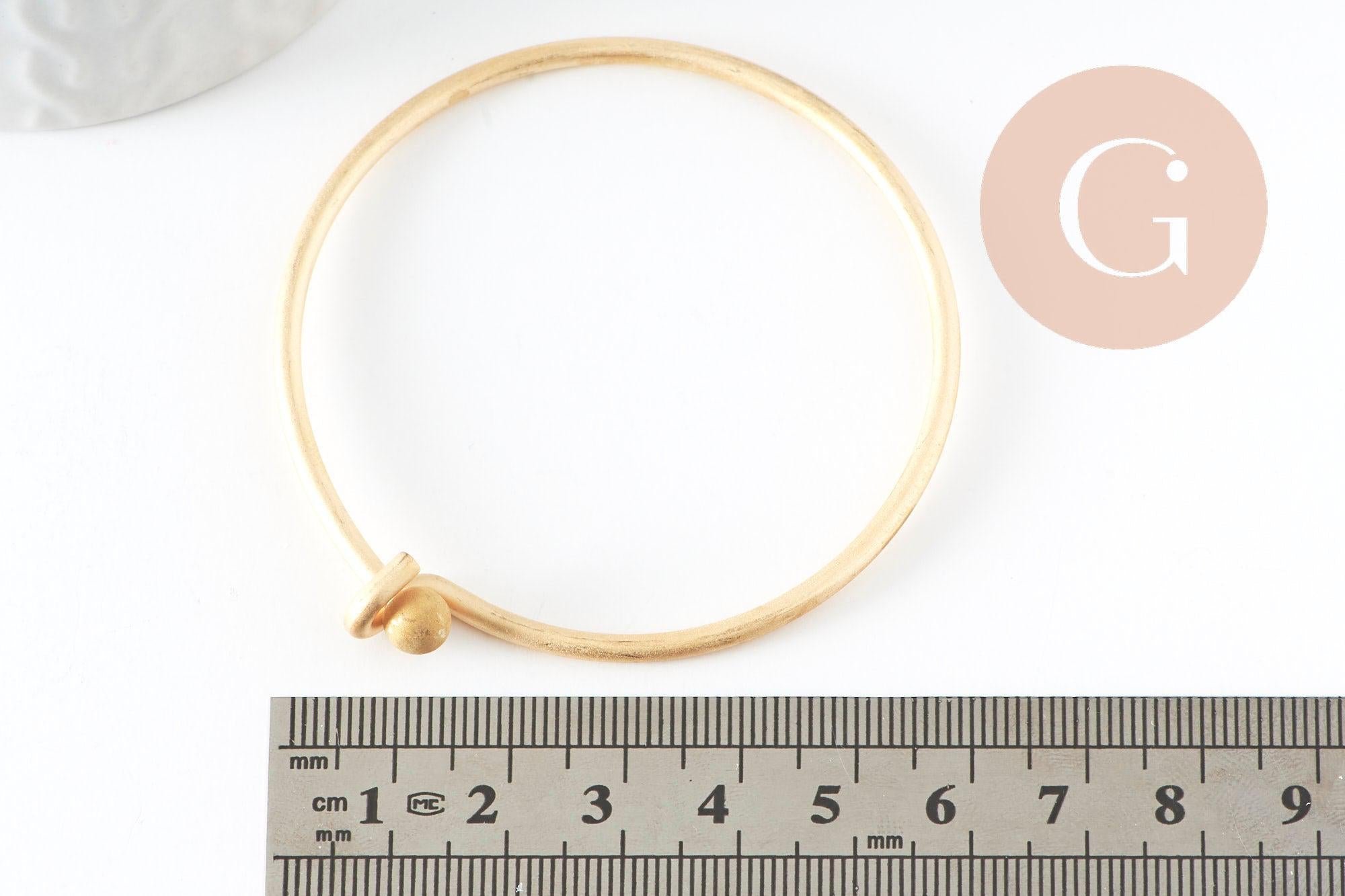Gingerlily Accessoires G0100 bracelet jonc laiton brut 60 mm