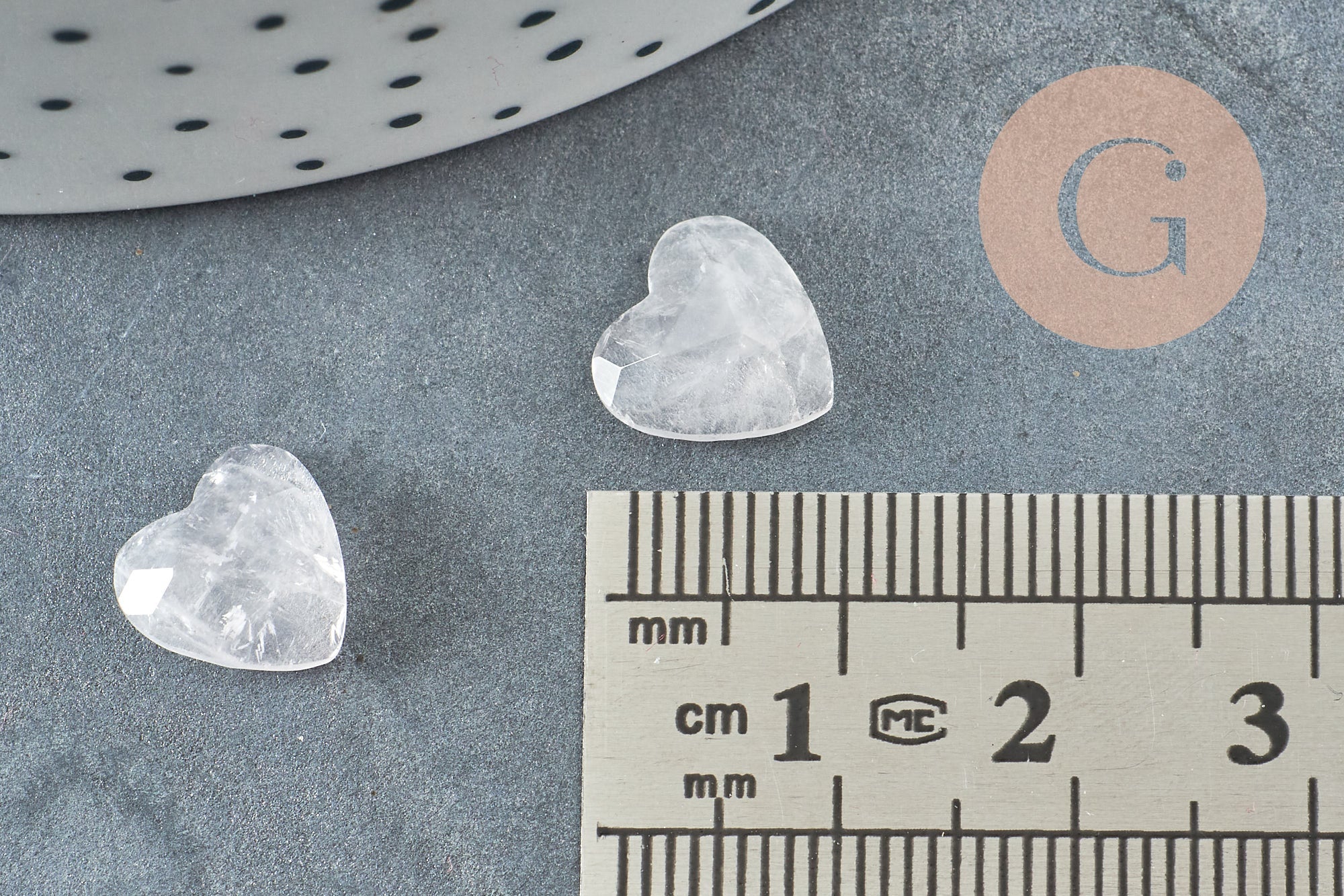 Gingerlily Cabochon cœur quartz rose G8877 facetté 10mm x1