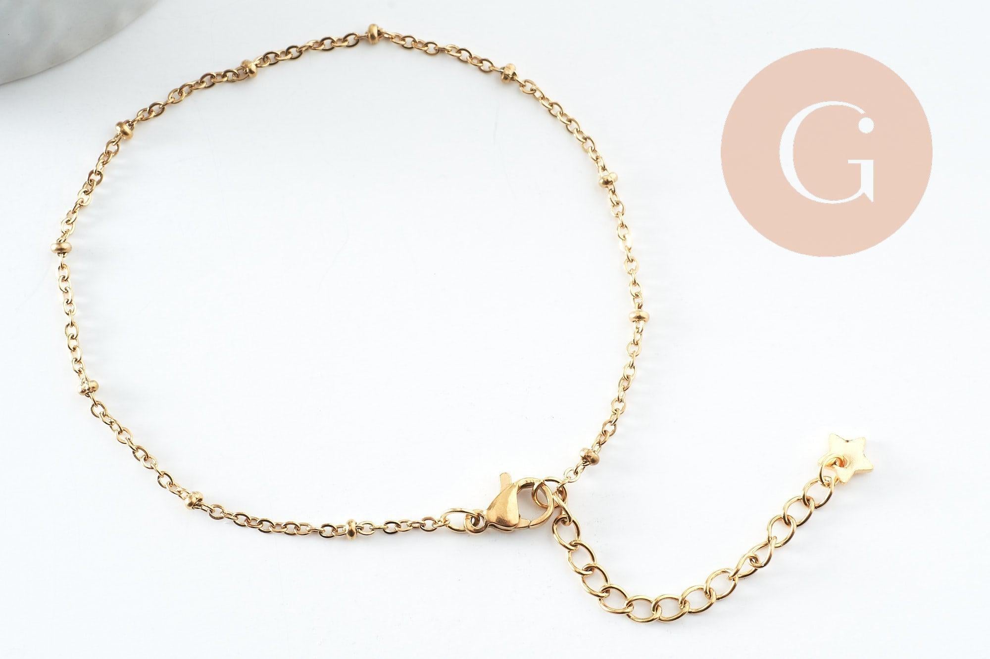 Gingerlily Chaînes Bracelet satellite acier doré 18,5cm x1