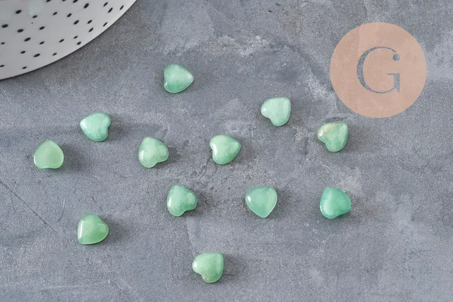 Gingerlily cabochon cœur aventurine 8x8mm x1 vert naturel