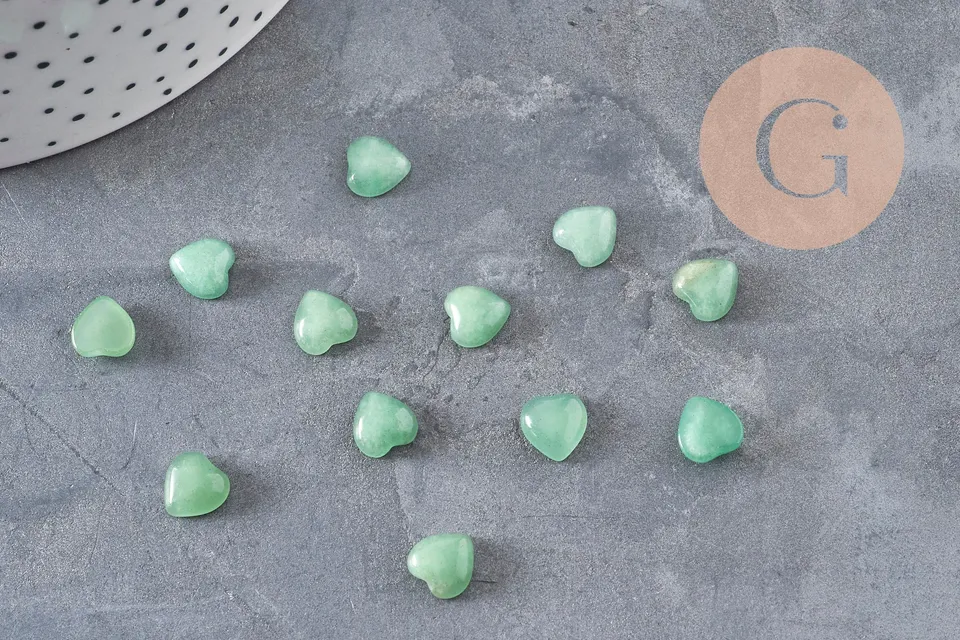 Gingerlily cabochon cœur aventurine 8x8mm x1 vert naturel