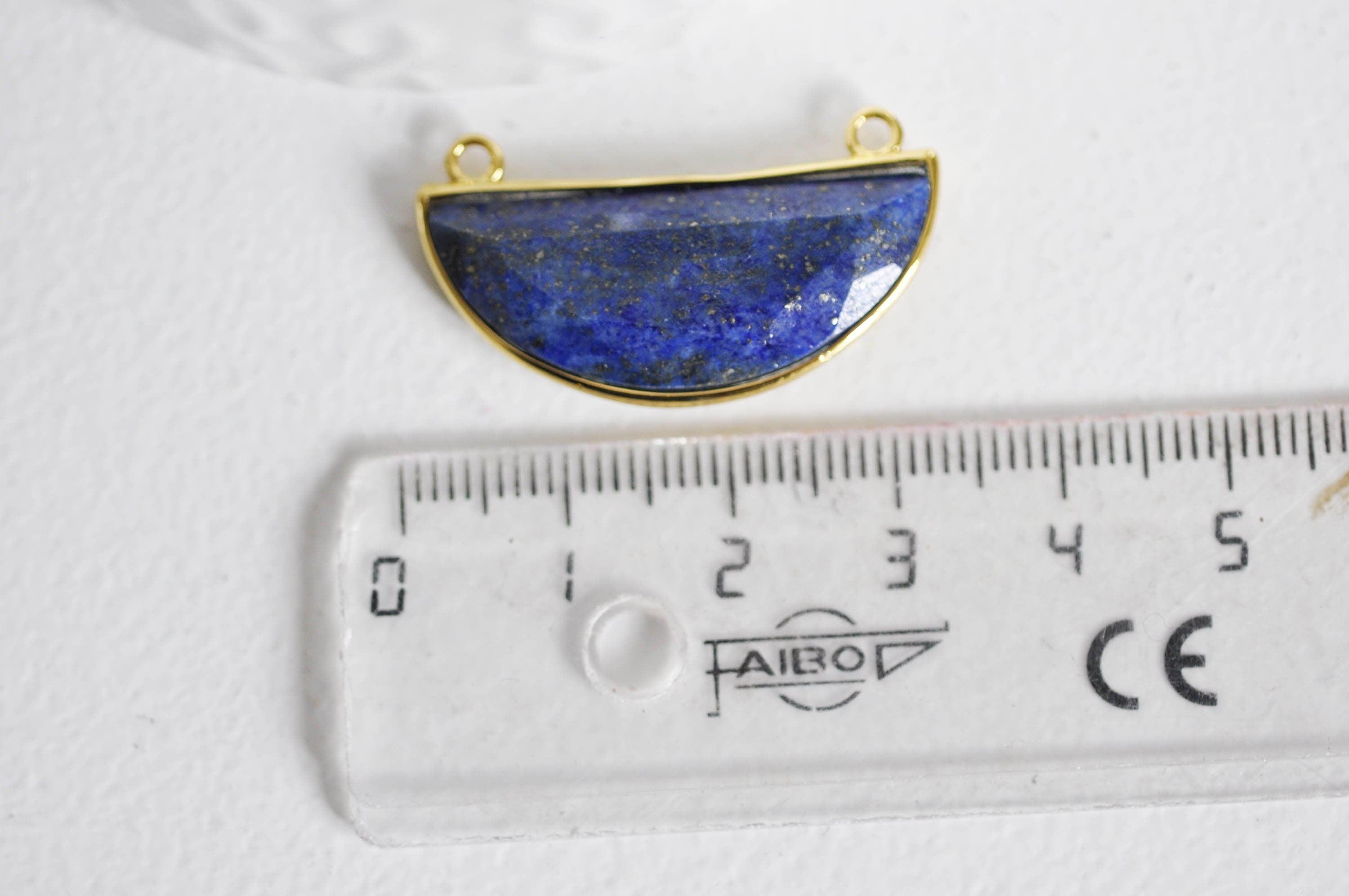 Gingerlily Pendentifs demi-lune lapis lazuli 36mm G1118