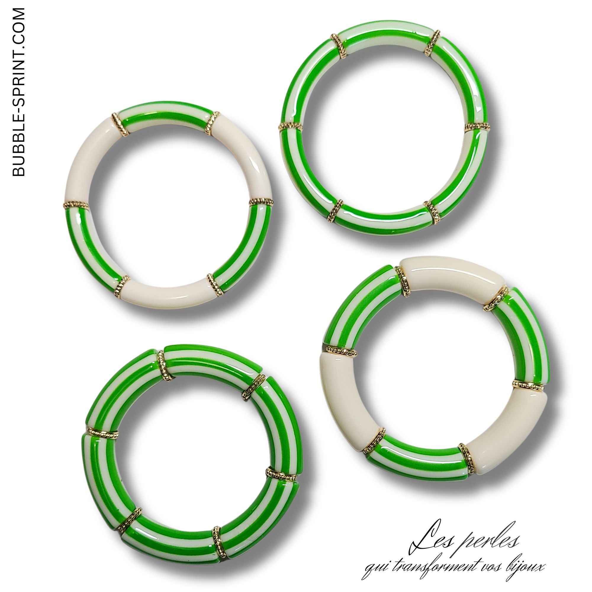 ARTSHOP Tubes à Rayures 457 tube incurvé matcha 12MM