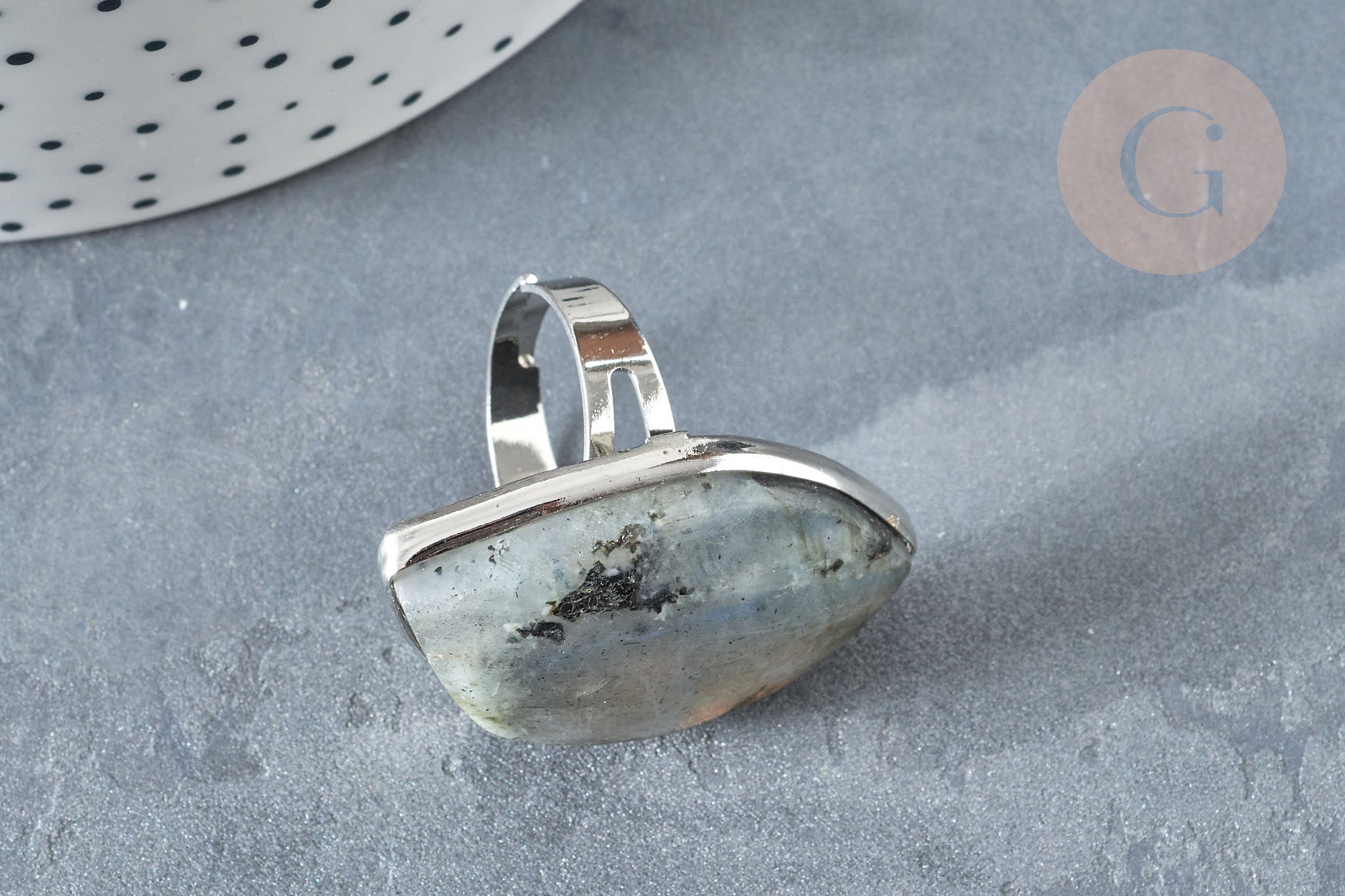 Gingerlily Bague réglable G7365 labradorite 18,5mm x1