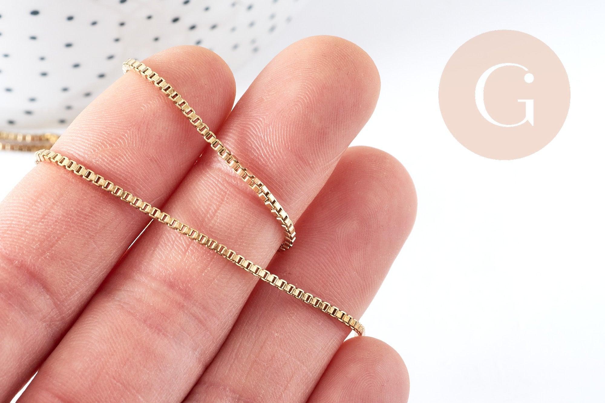 Gingerlily Chaînes G8304 chaîne carrée laiton brut 1mm 1m