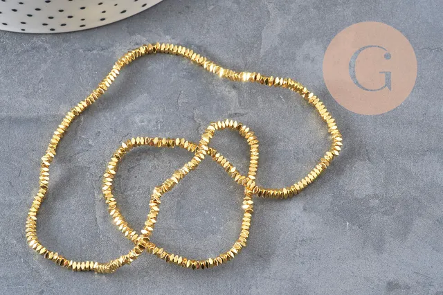 Gingerlily Perles Hématite G11060 perles carrées 2mm fil 40cm