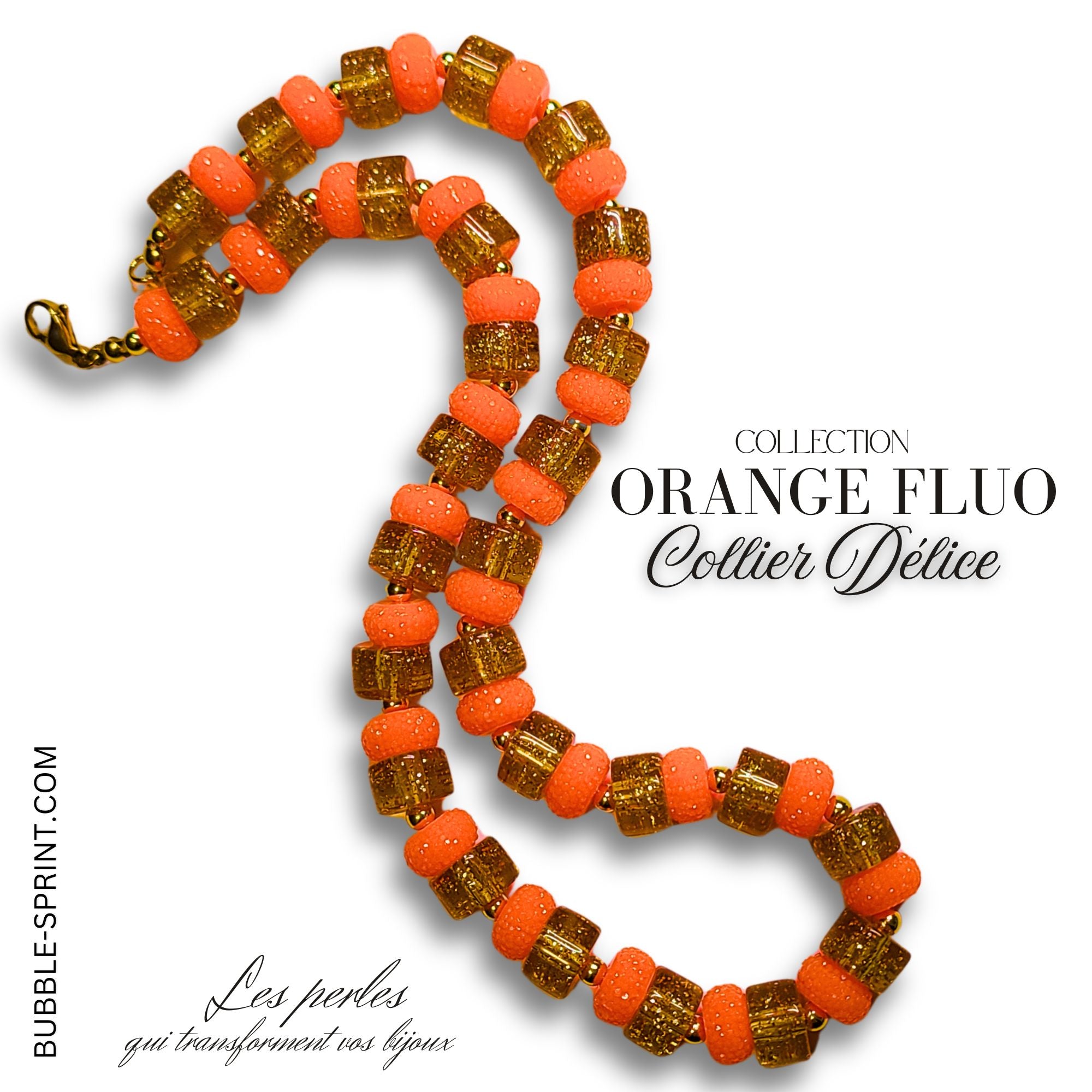 ARTSHOP Délice collier glitter orange fluo 48cm kit