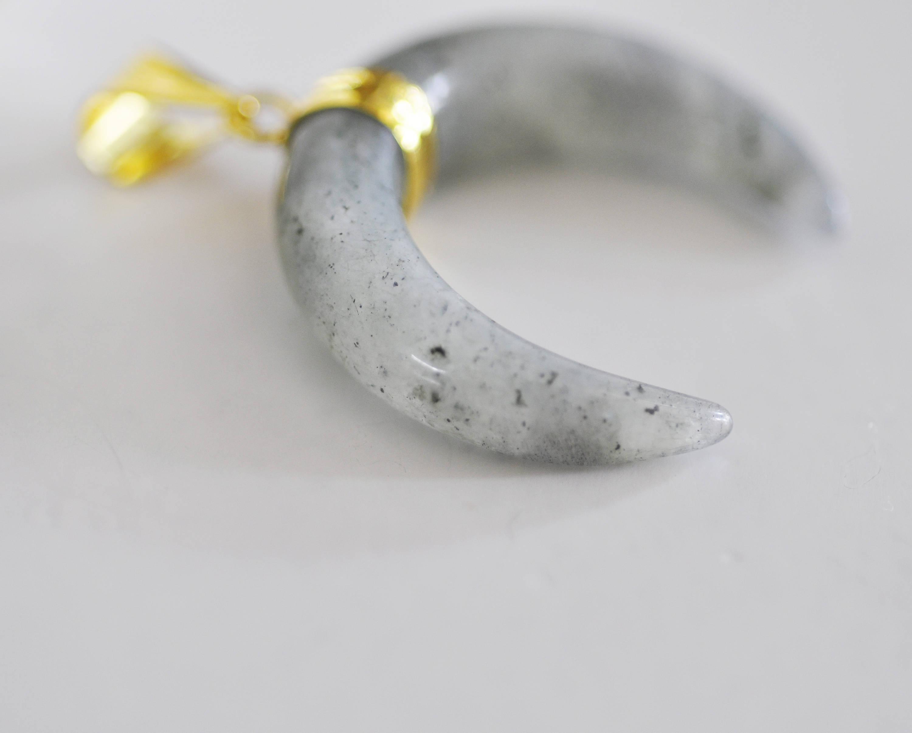 Gingerlily Pendentifs Pendentif lune labradorite 32mm x1