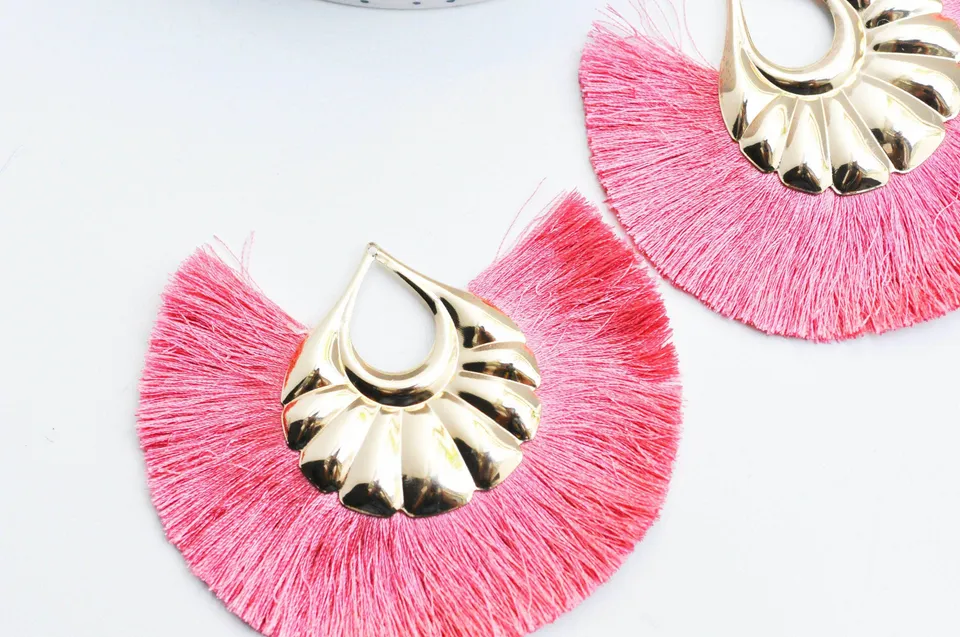 Gingerlily G4536 lot 2 pendentifs pompon rose doré 90mm