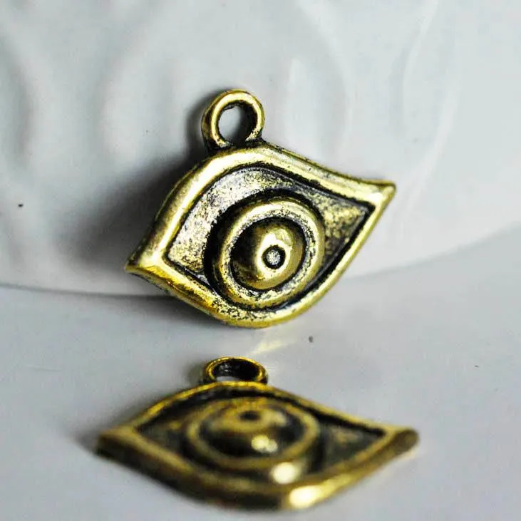 Gingerlily Pendentifs G718 pendentif oeil doré vieil or x10