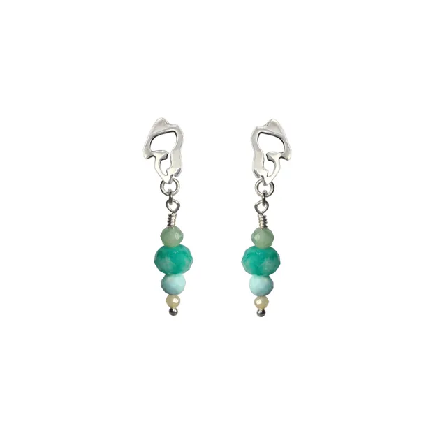 Kajika Roli Lumi boucles argent perles bleues