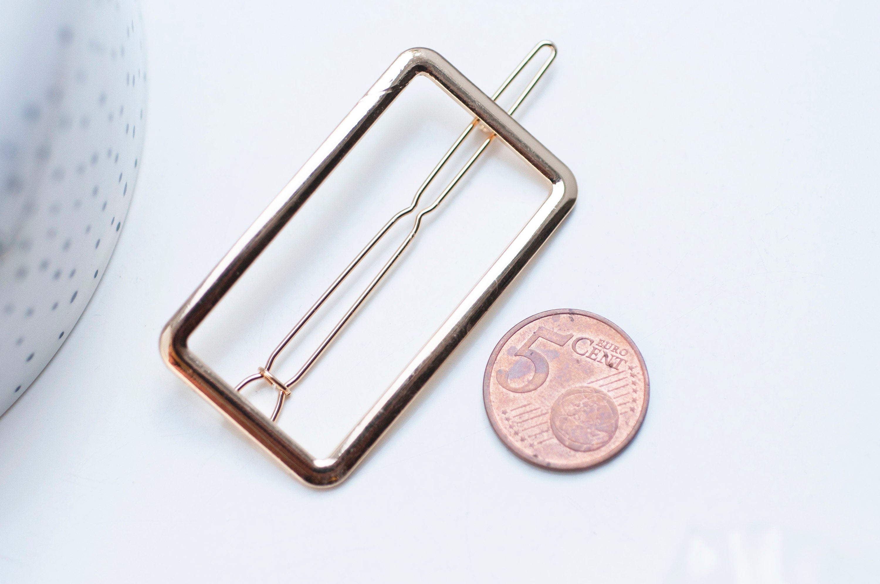 Gingerlily Support barrette clip G4720 fer doré rectangle 55mm x1