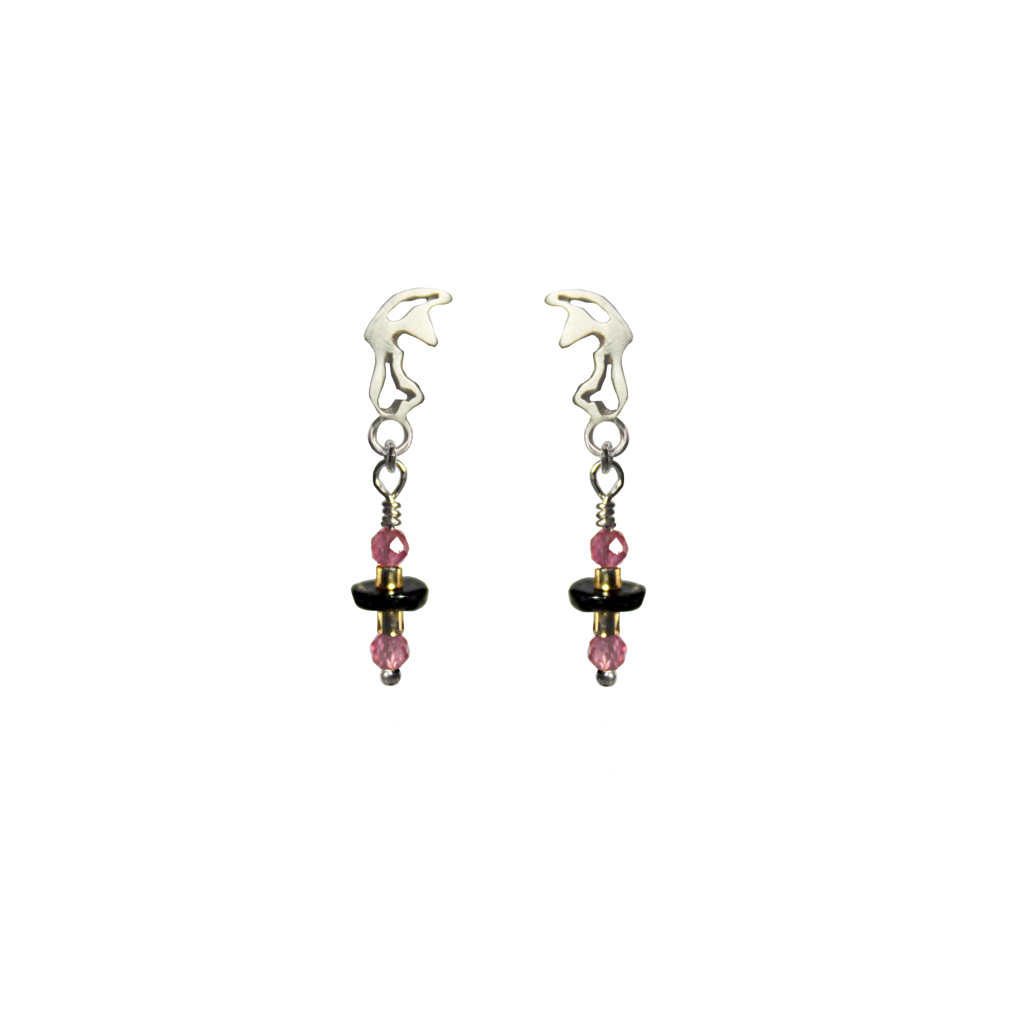 Kajika Roli ou Lumi boucles argent rubis 24 mm