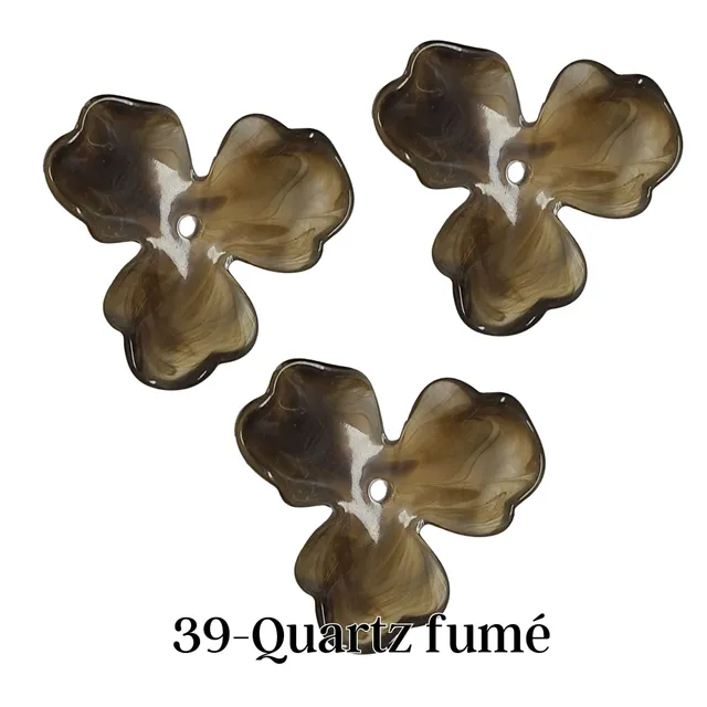 ARTSHOP Flower power fleur orchidée quartz fumé 40MM