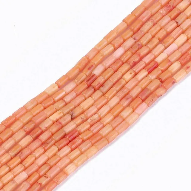 Gingerlily Bambou de mer perle tube orange 4mm 44cm