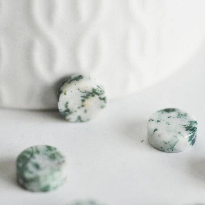 Gingerlily G1923 cabochon rond agate blanc-vert 10mm x1