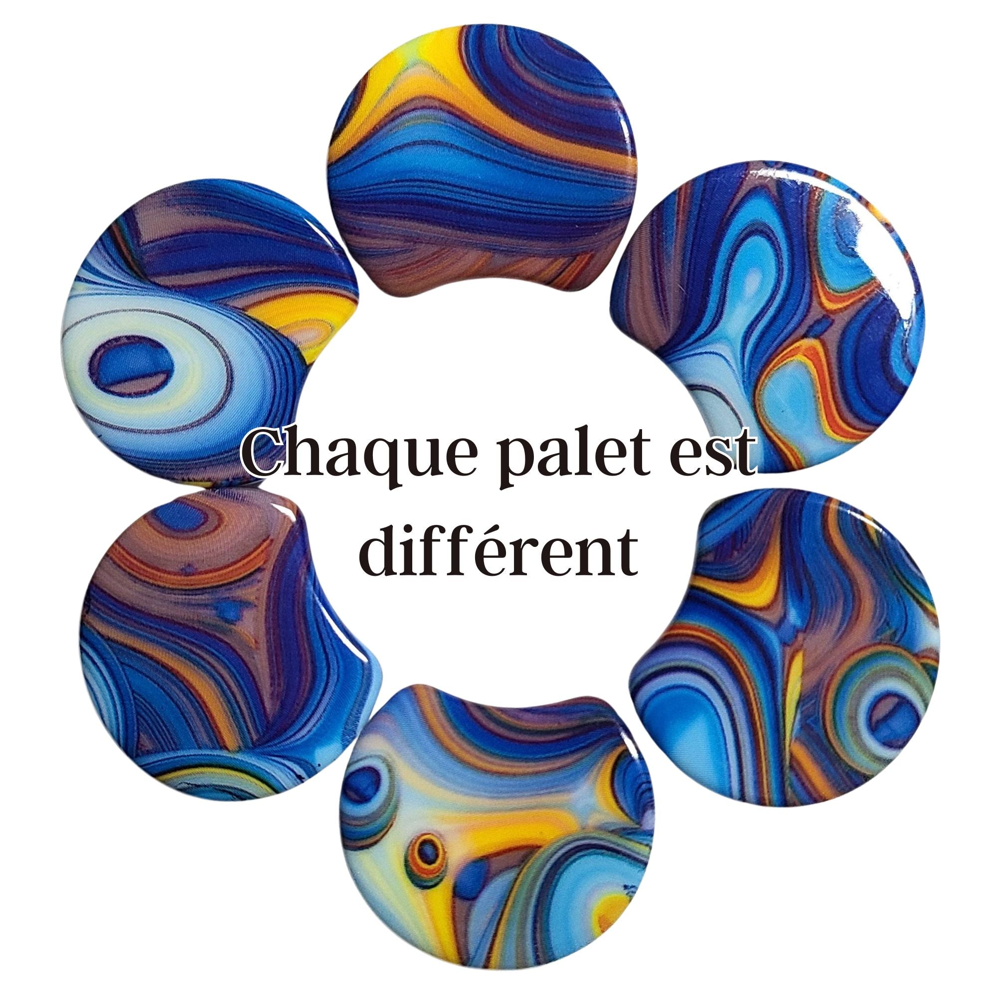 ARTSHOP Palets LUNE Perle résine motif ondulé x1 palet