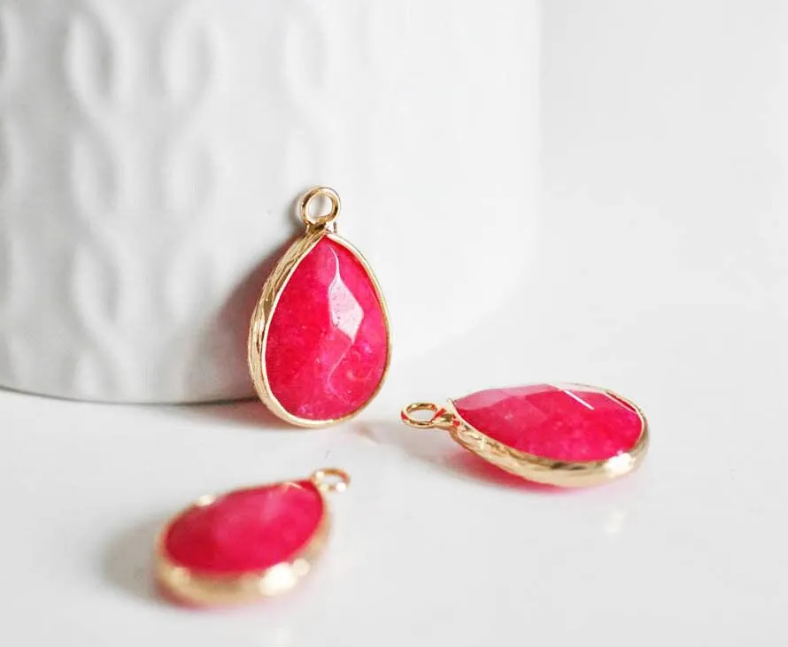 Gingerlily Pendentifs G1852 pendentif jade rose goutte 22mm