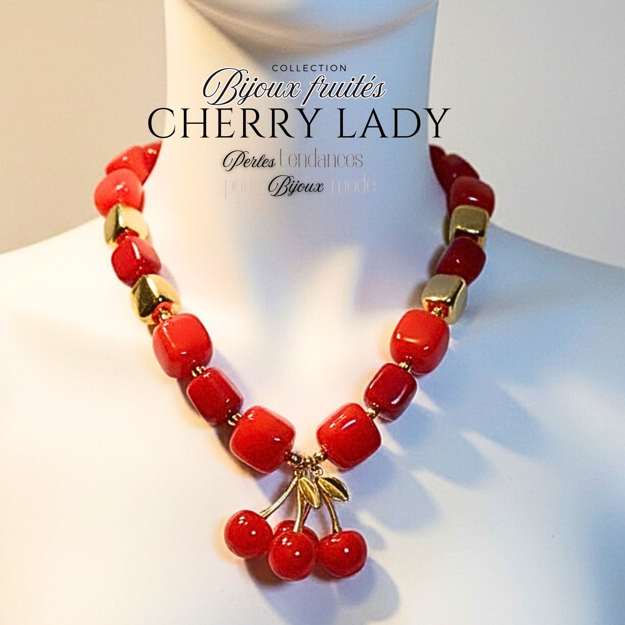 ARTSHOP Cherry Lady Kit Collier Cerise 48 cm acrylique