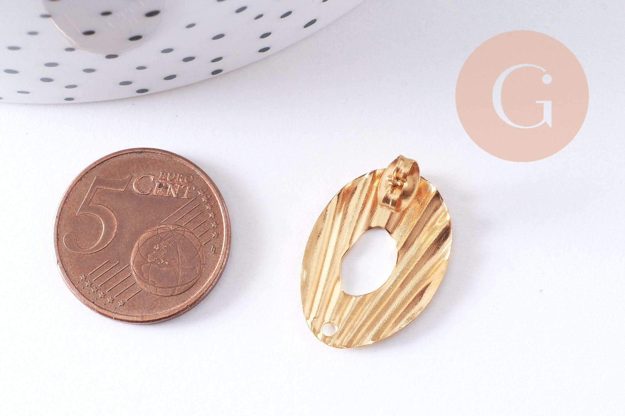 Gingerlily Boucles Ovale G10625 clous dorés 23mm x2