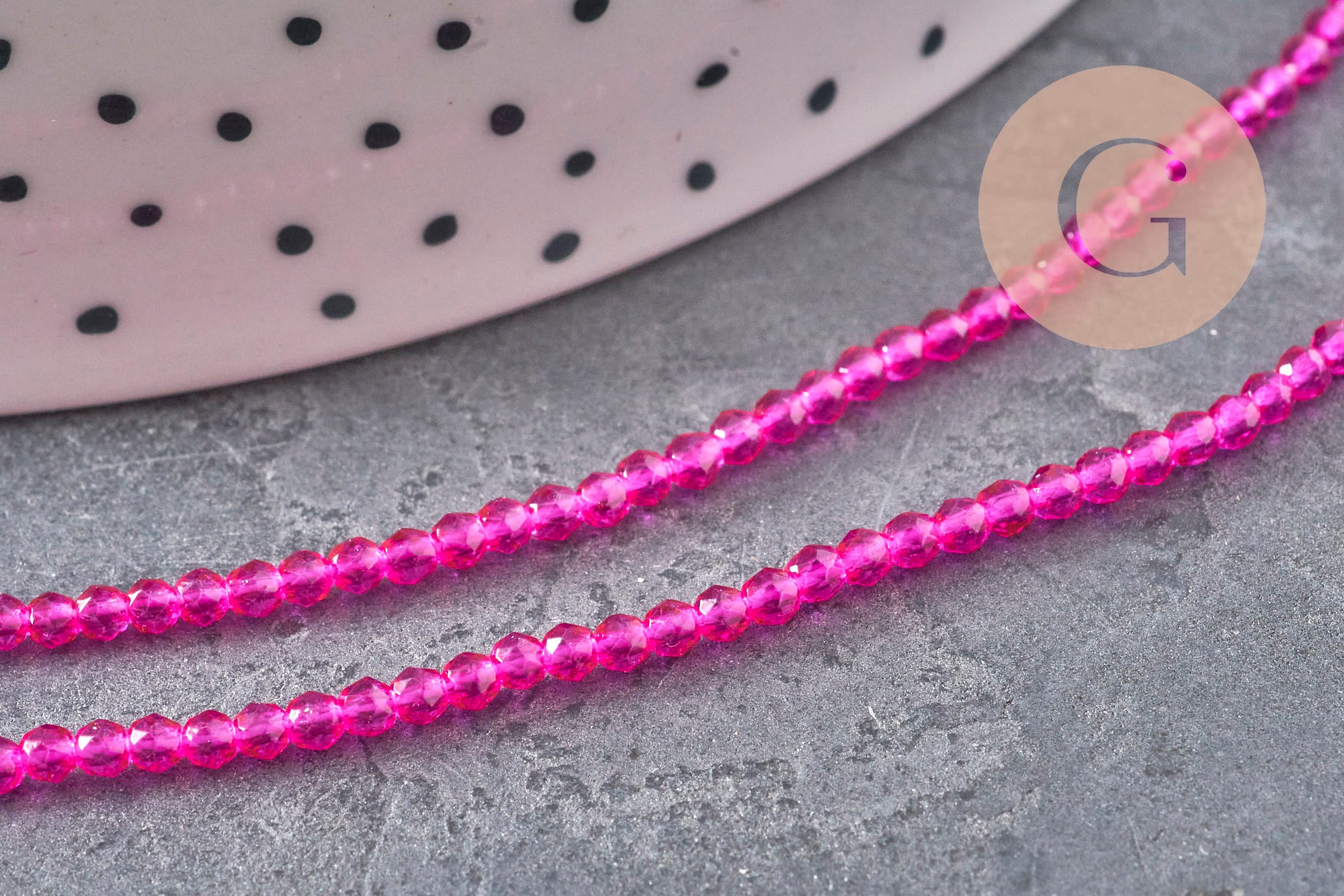 Gingerlily Perles Abacus G11342 fil perles cristal rose 2mm