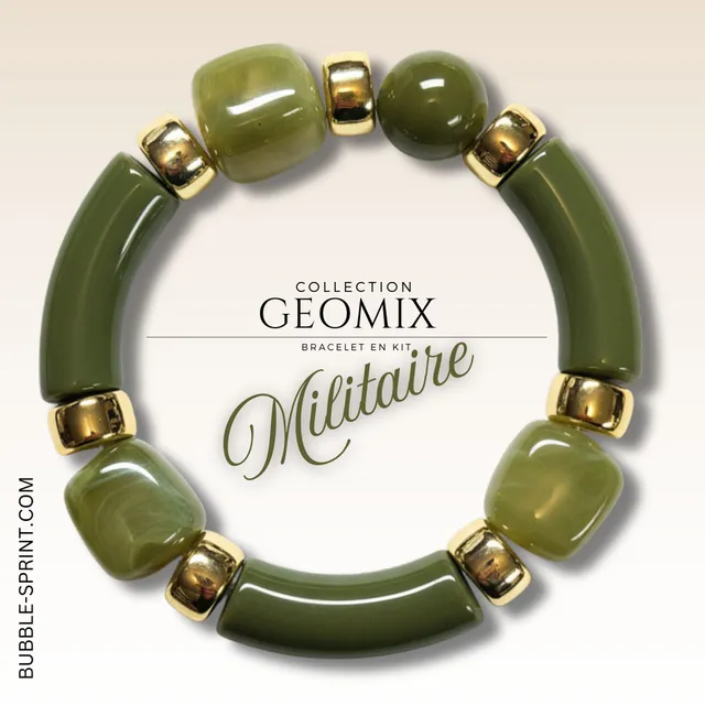 ARTSHOP GEOMIX kit bracelet militaire acrylique