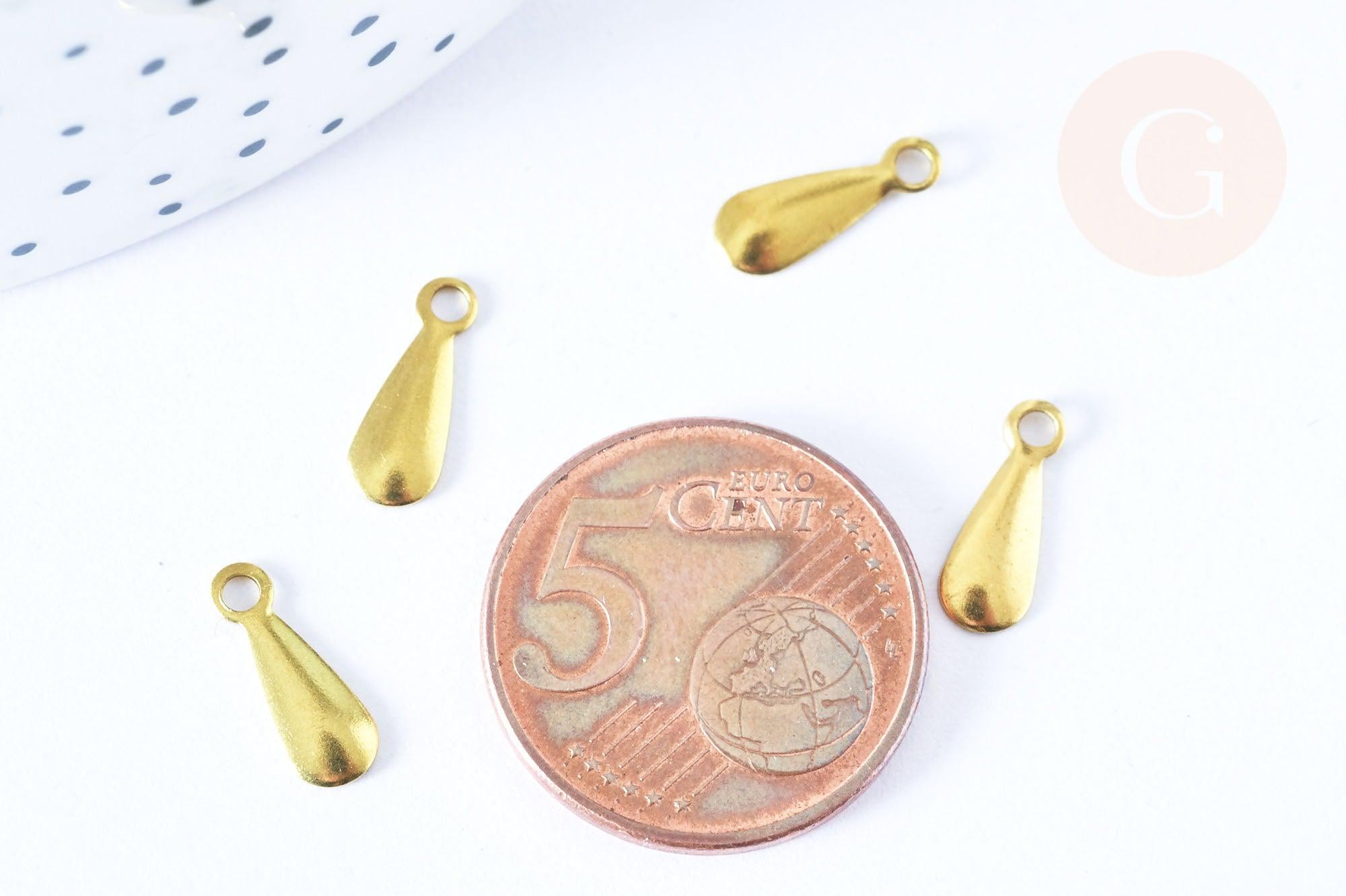 Gingerlily Pendentifs G6470 breloque goutte laiton brut 11mm x2