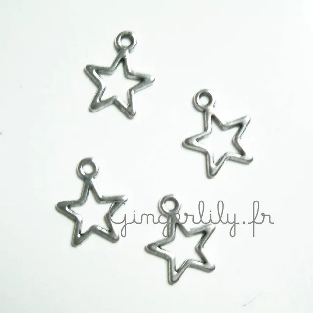 Gingerlily Pendentifs Breloques Étoiles Argent 12mm x5