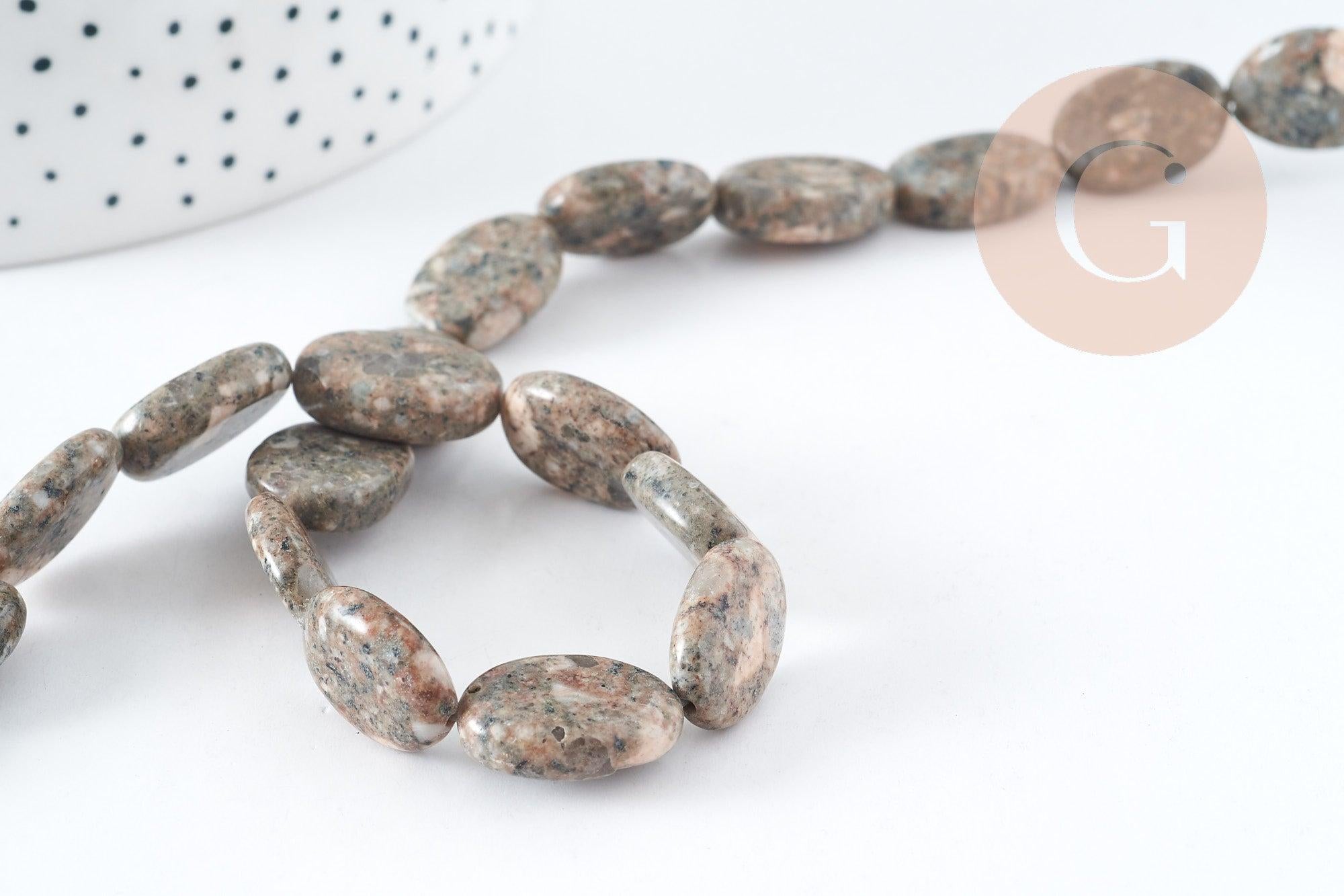 Gingerlily Perles jaspe sésame G8275 ovales 17mm x5