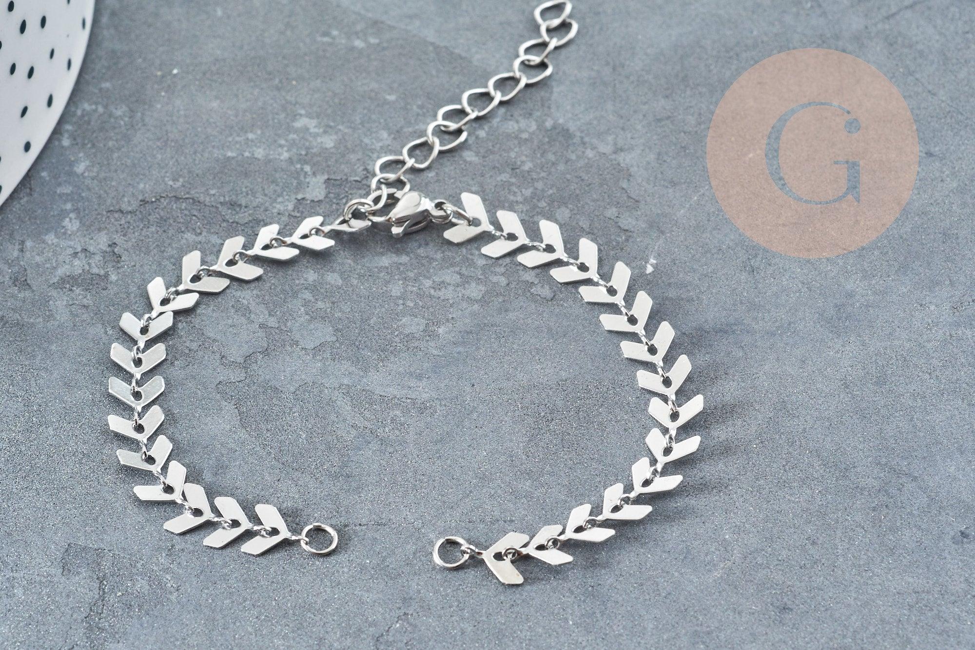 Gingerlily Apprêts G9048 base bracelet chaîne épis acier 15,7cm