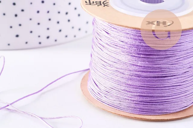 Gingerlily Cordon violet clair polyester 0,6 mm 1 mètre