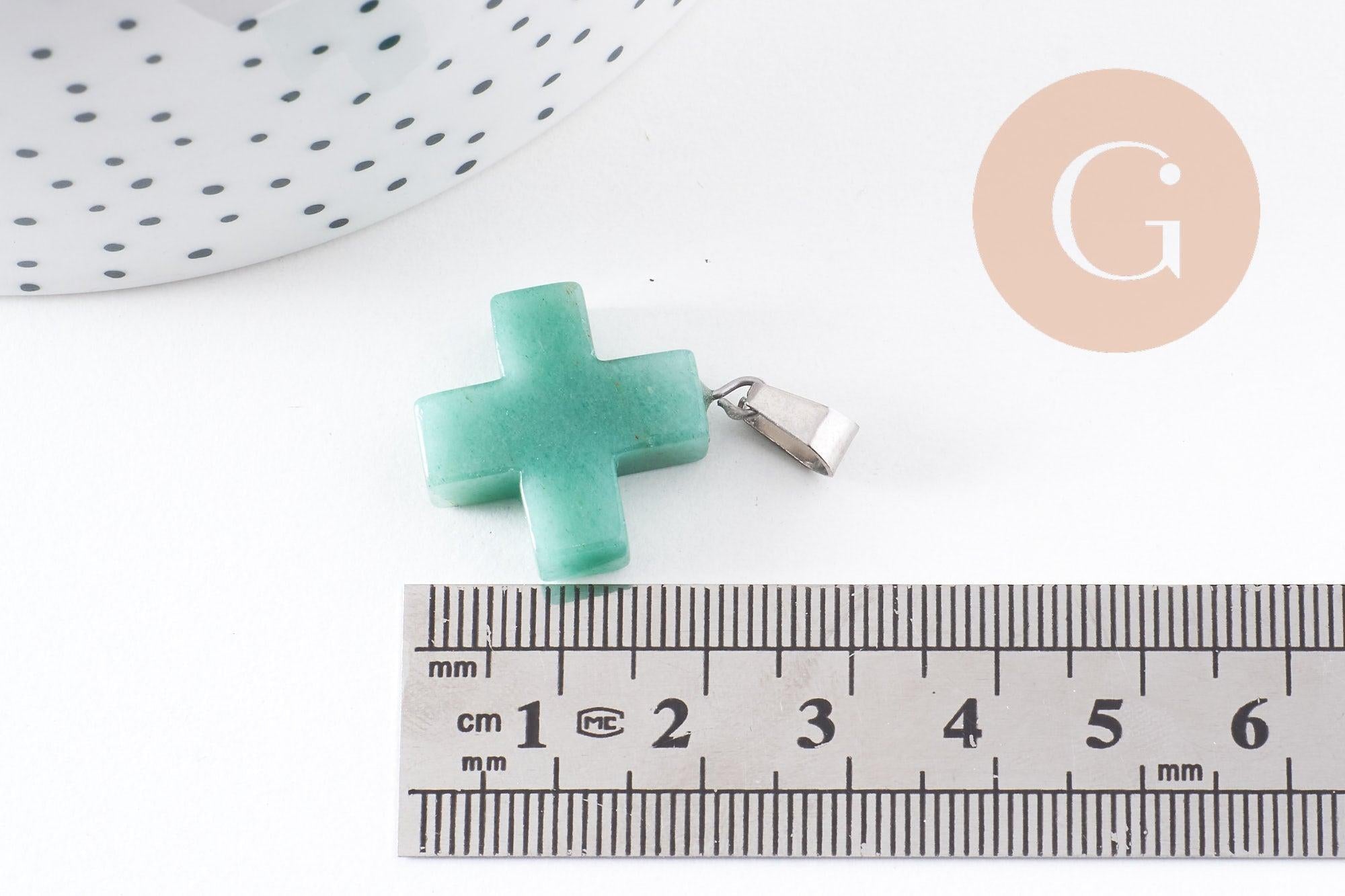 Gingerlily Pendentifs bijoux DIY G10070 croix aventurine 24mm