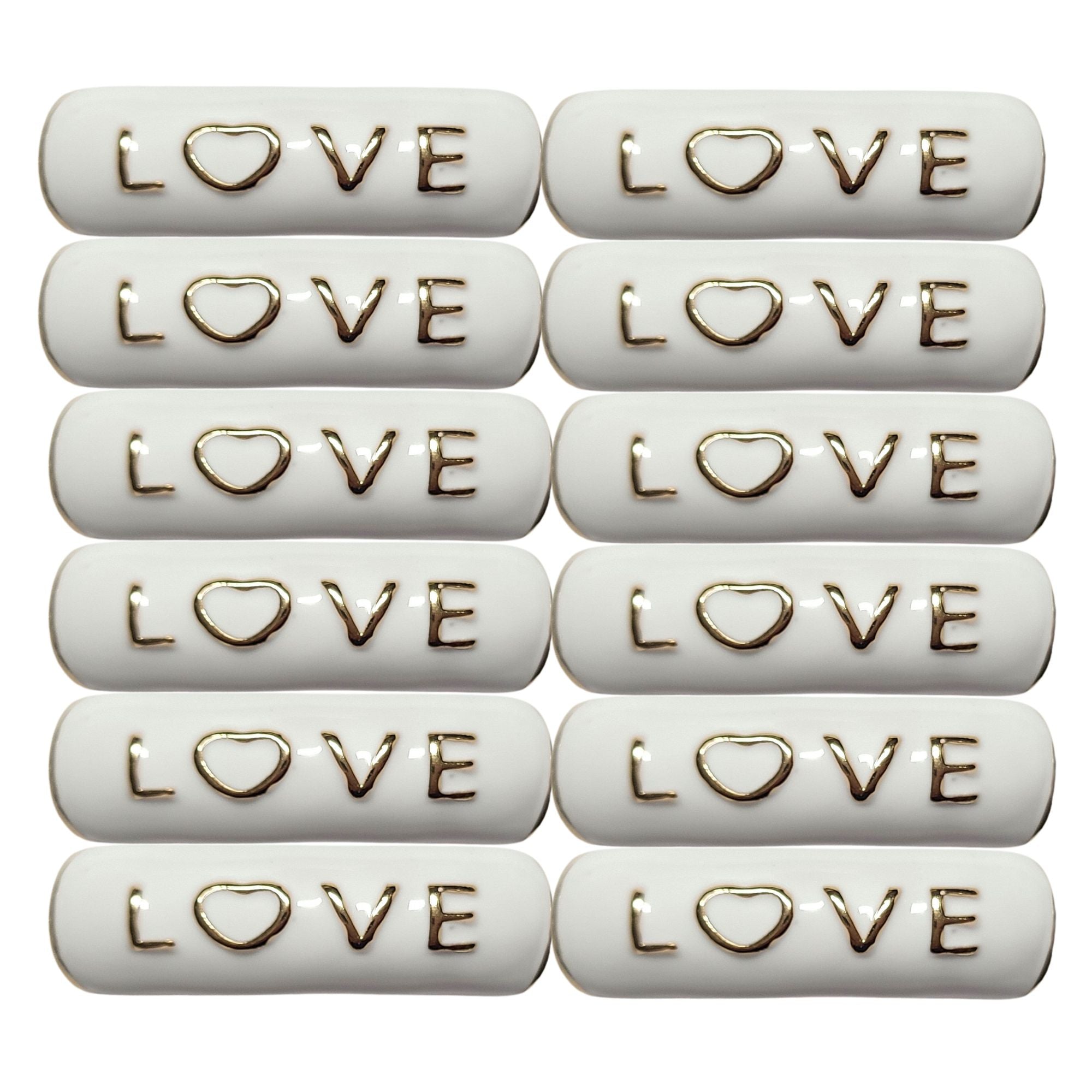 ARTSHOP Strass Émaillés Tube LOVE blanc 12mm x1 tube
